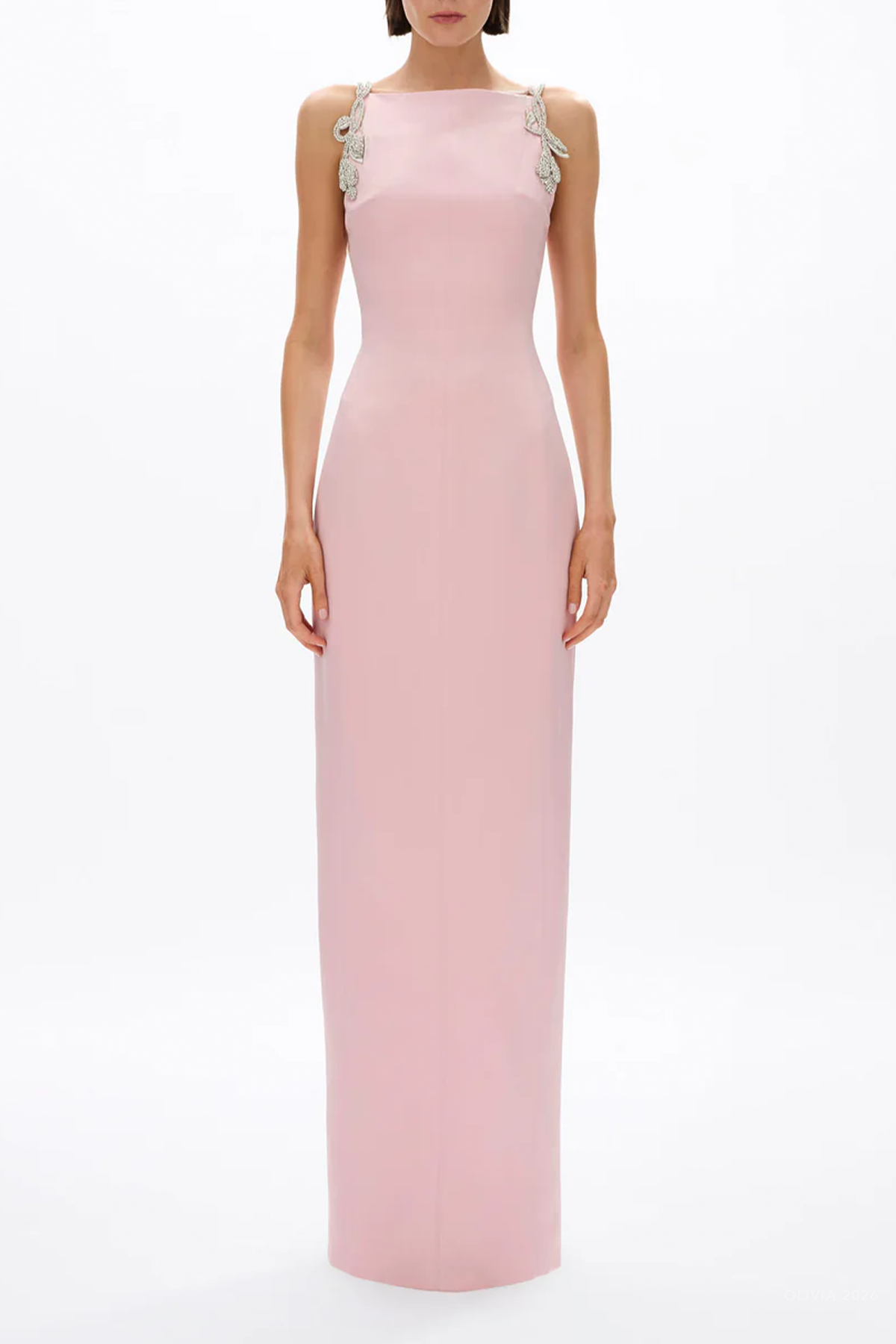 Oryx Column Gown in Rosewater