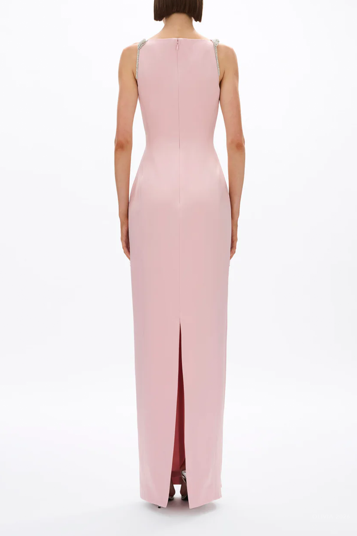 Oryx Column Gown in Rosewater
