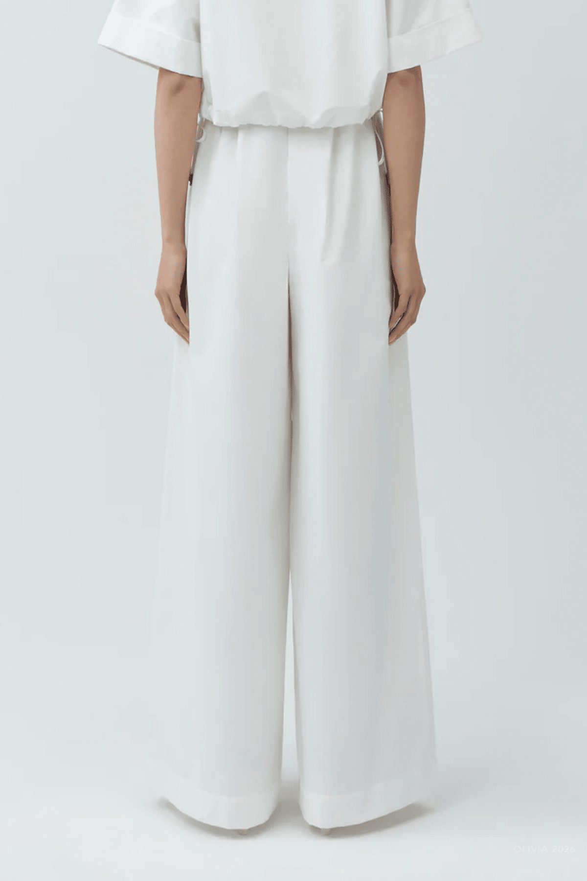 Rhea Cotton Wide Leg Pant in White - shop - olivia.com