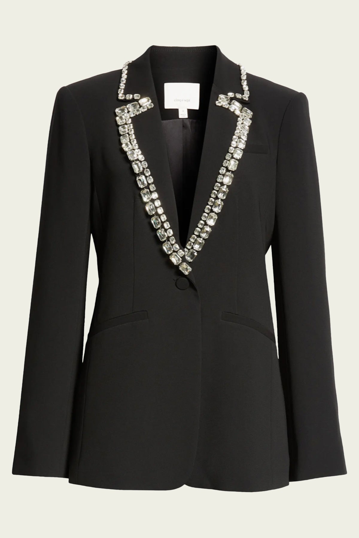 Rhinestone Chain Karlie Blazer in Black - shop - olivia.com