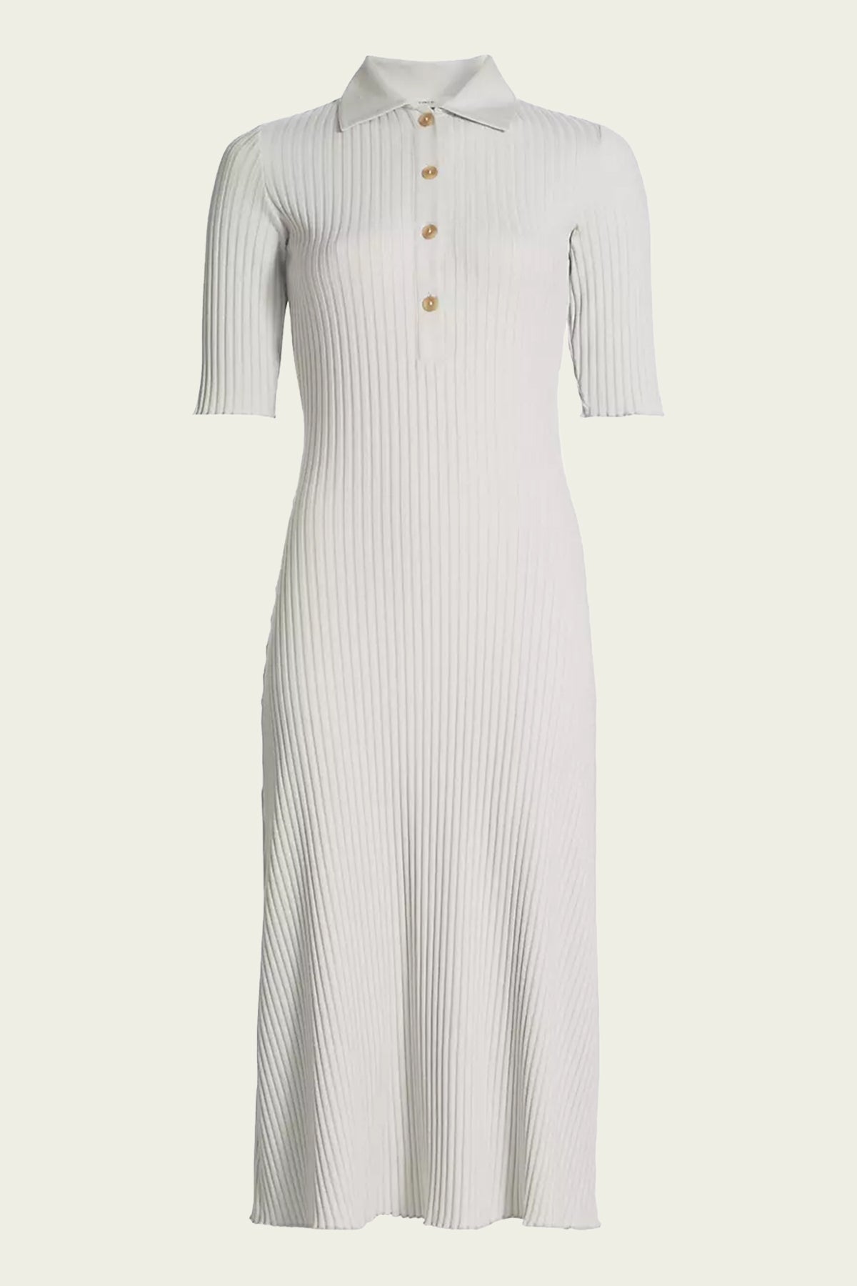 Ribbed Cotton - Blend Polo Dress in Salt Glass - shop - olivia.com