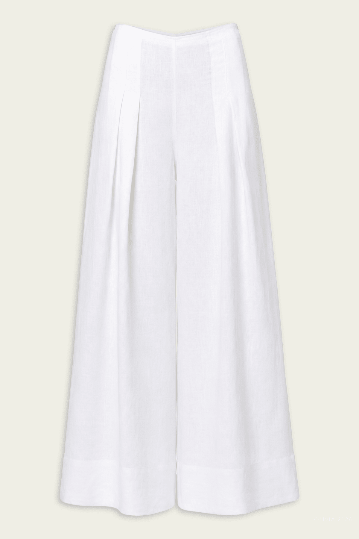 Riviera Cropped Palazzo in White - shop - olivia.com