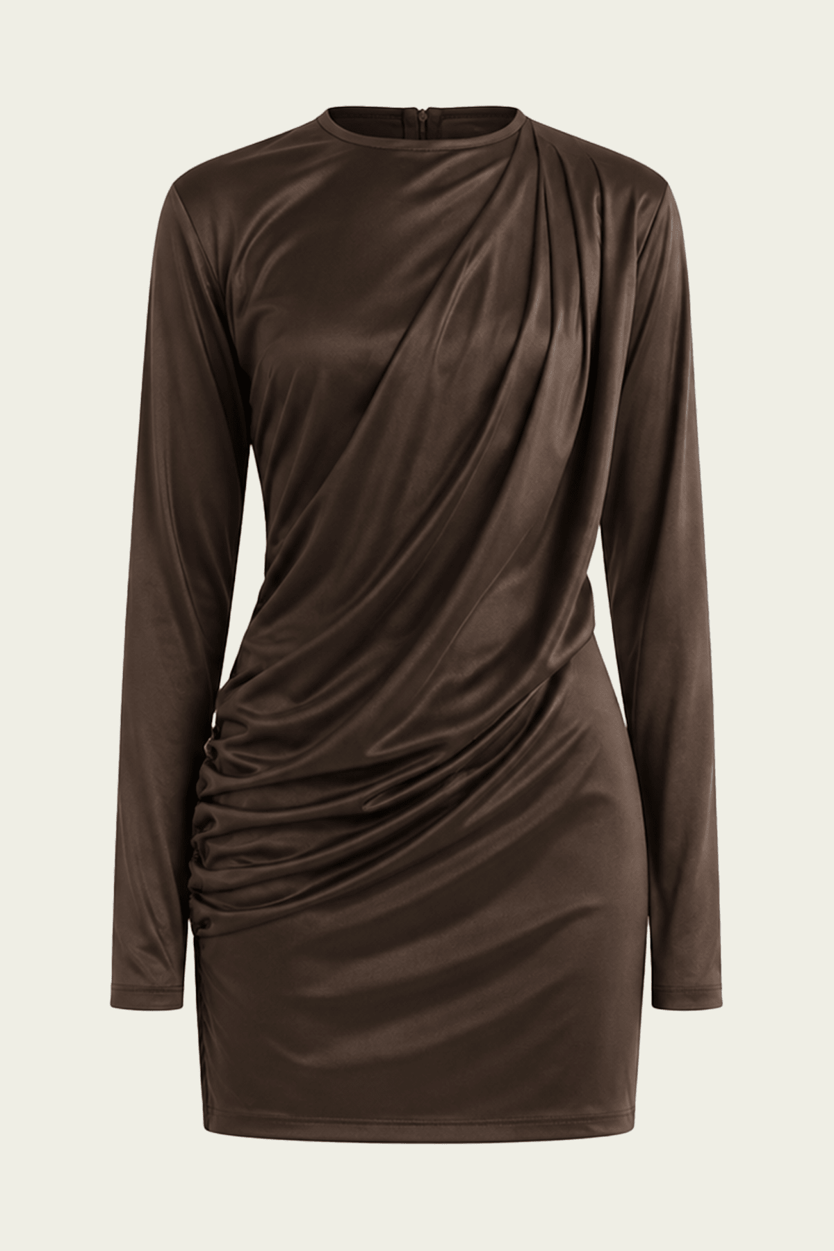 Robyn Draped Mini Dress in Bronze - shop-olivia.com