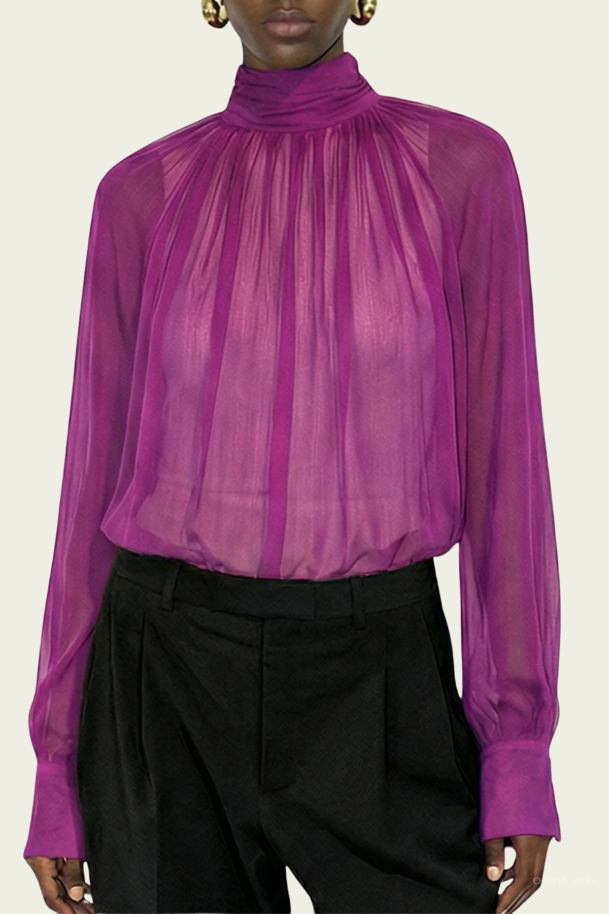 Zenia Blouse in Rouge