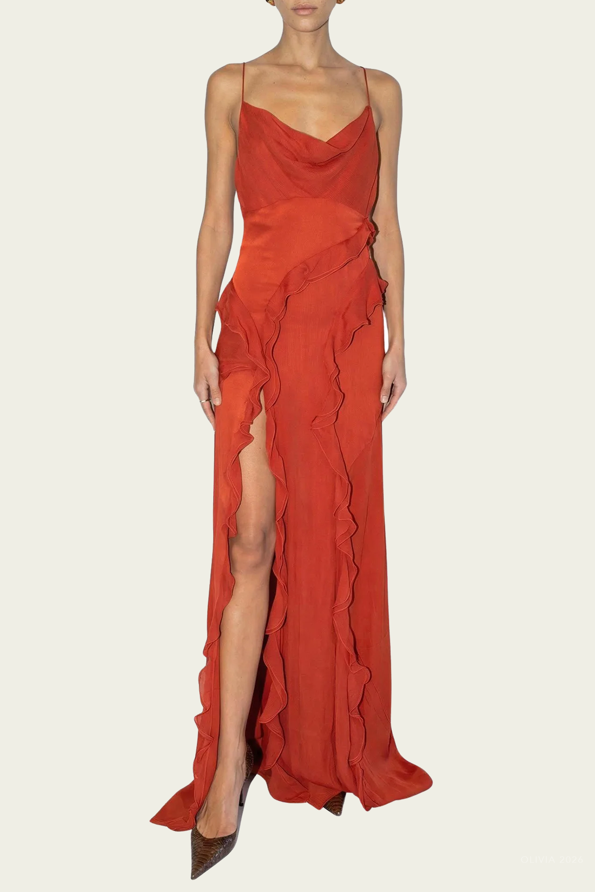 Milena Dress in Burnt Orange
