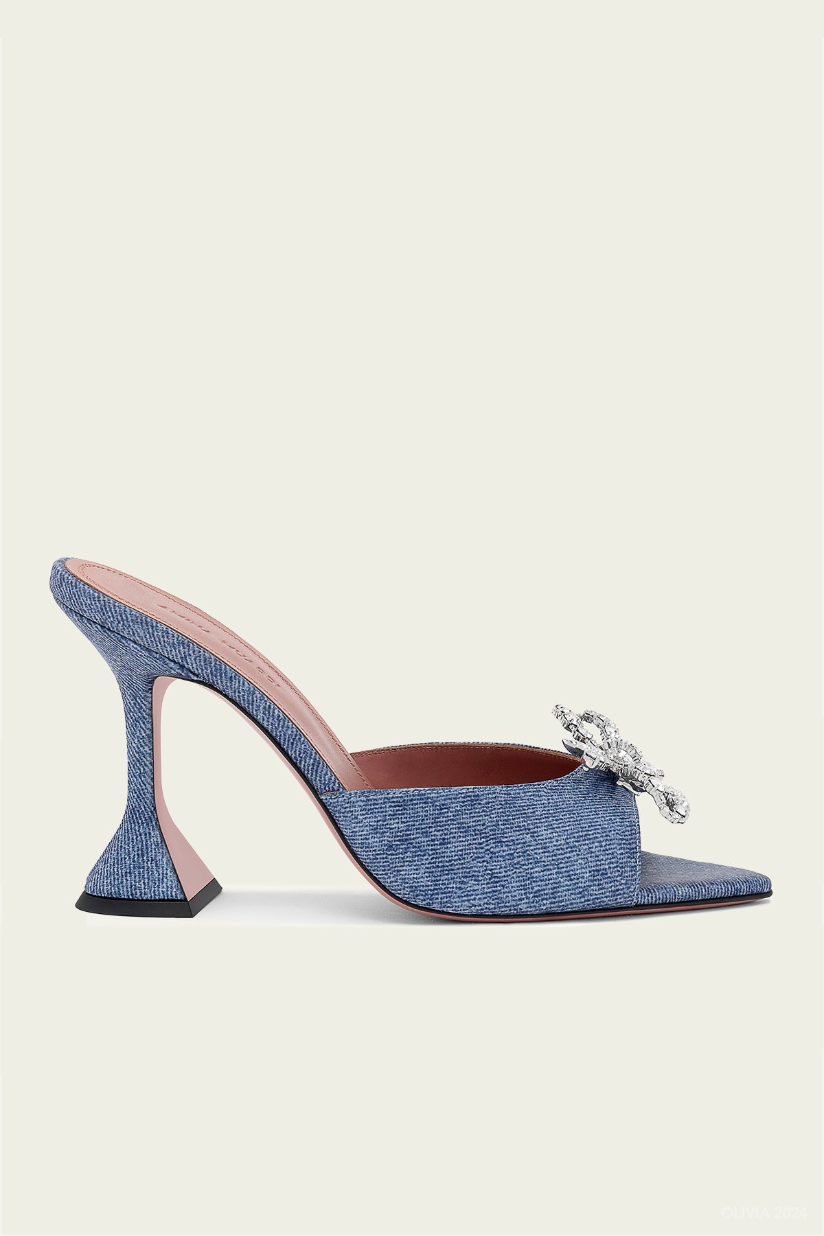 Rosie Slipper Heeled Sandals in Blue - shop - olivia.com