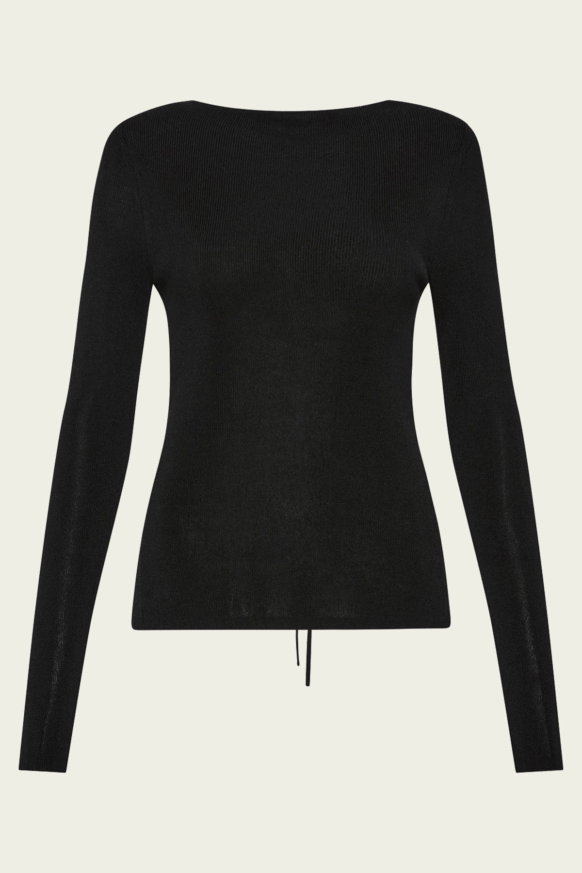 Rouleau Tie Reversible Knit Top in Black - shop - olivia.com