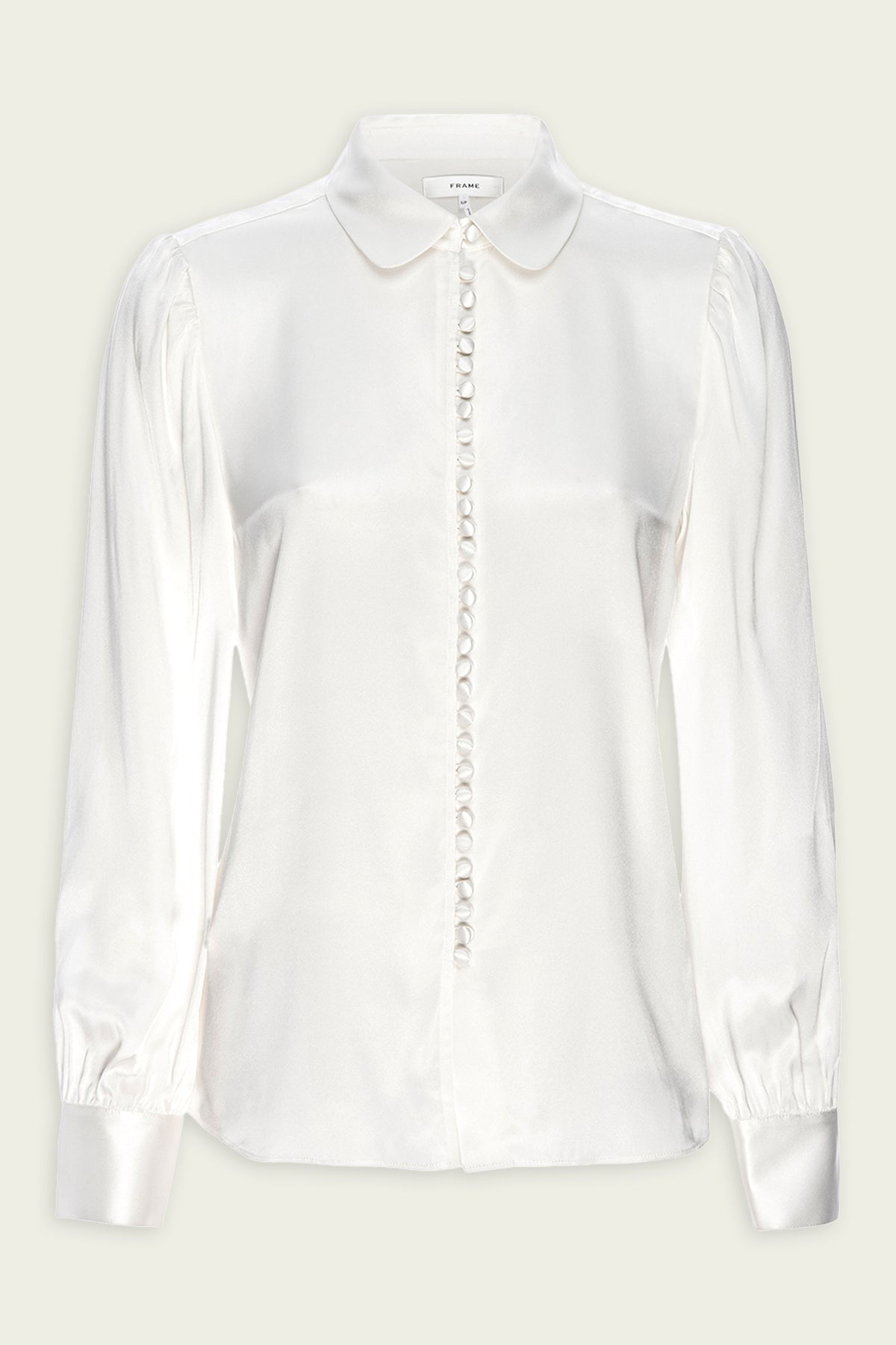 Round Collar Shirt in Cream - shop - olivia.com