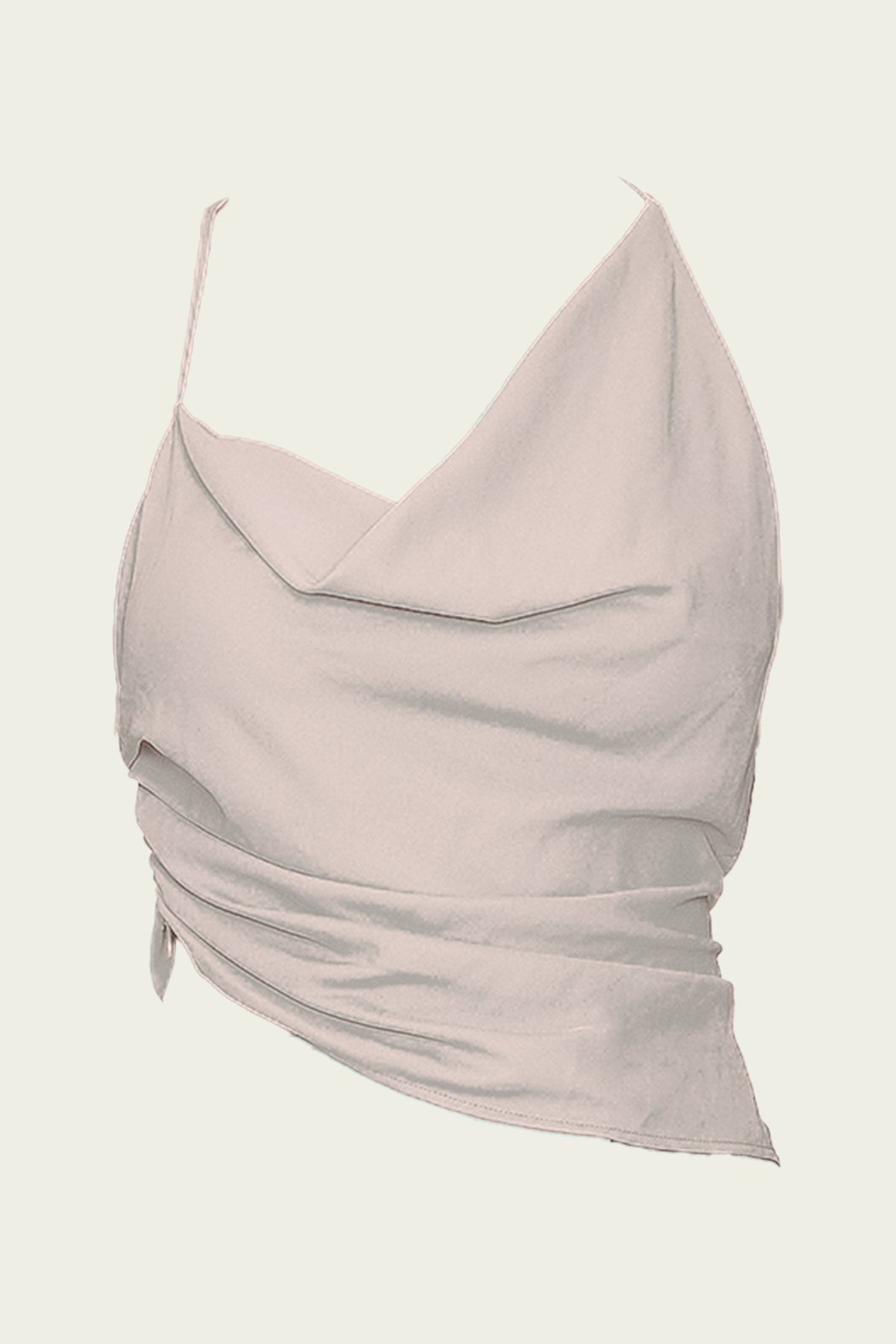 Ruched Cowl Top in Stone - shop-olivia.com