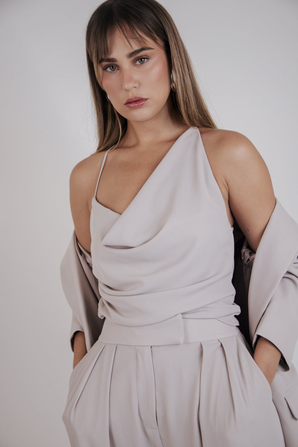Ruched Cowl Top