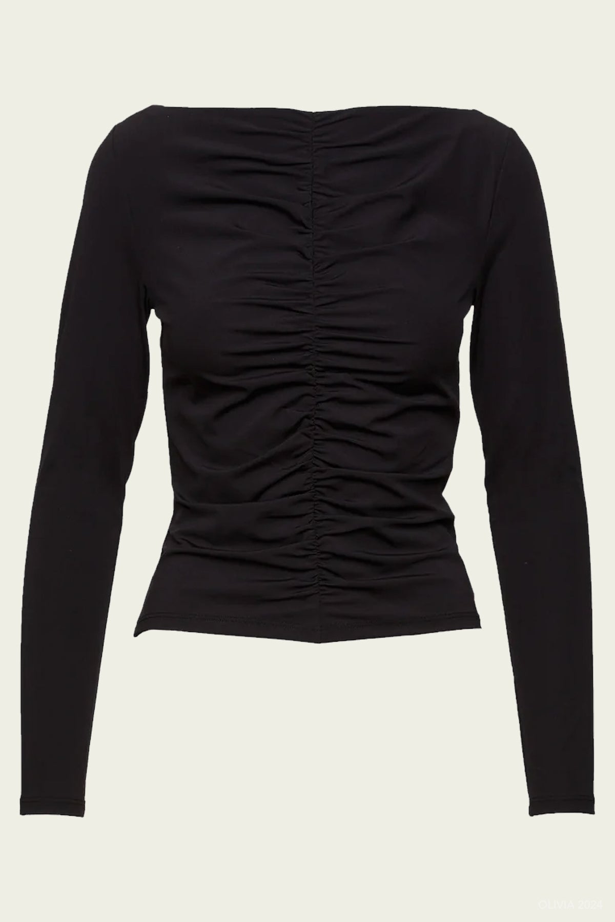 Ruched Long Sleeve Top in Black - shop - olivia.com