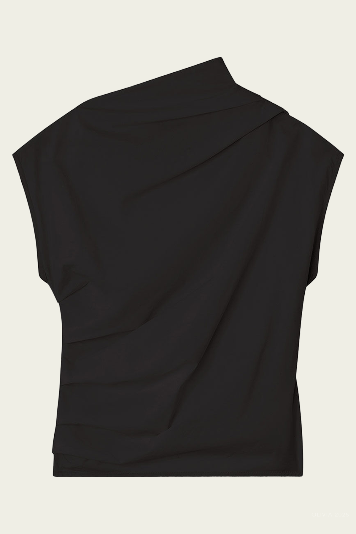 Ruched Top in Black - shop - olivia.com