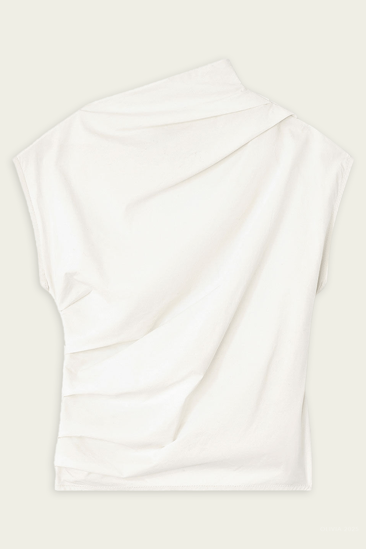 Ruched Top in Egret - shop - olivia.com