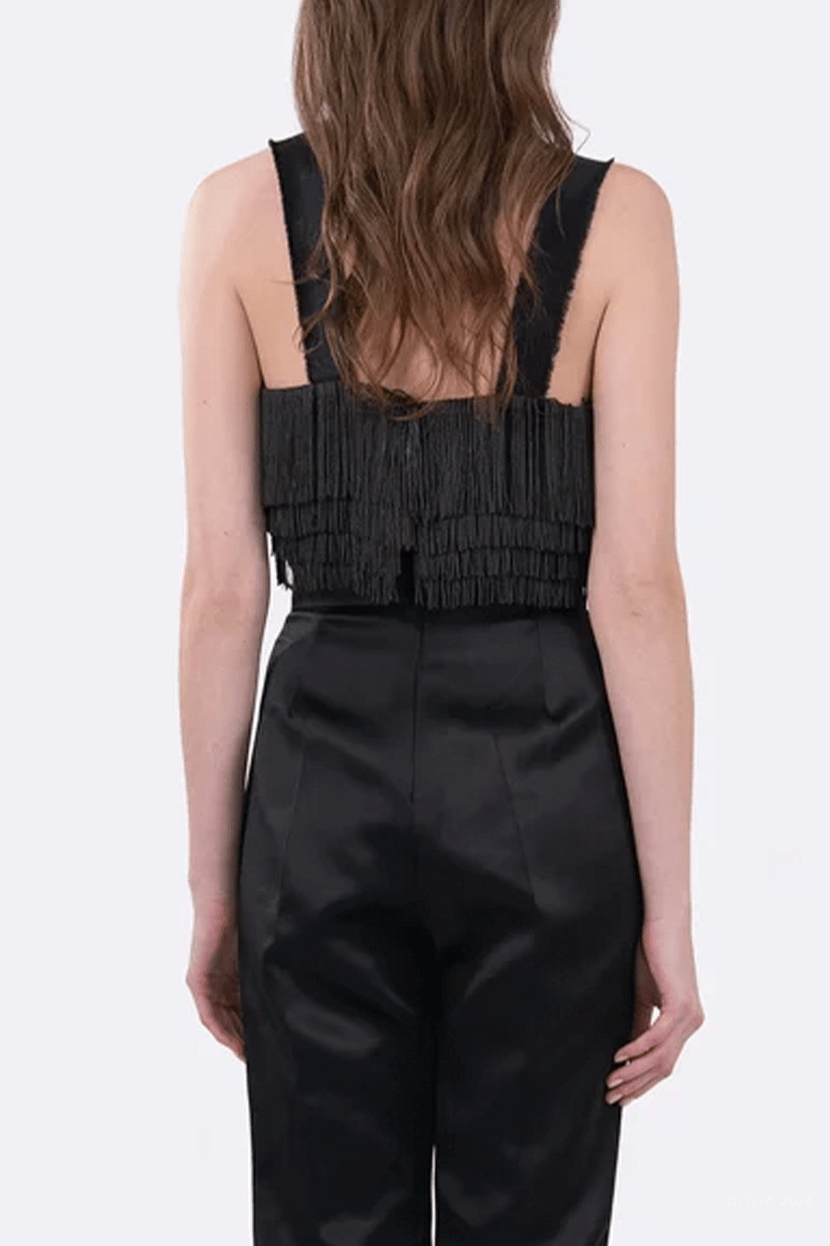 Rue Fringe Crop in Black - shop-olivia.com