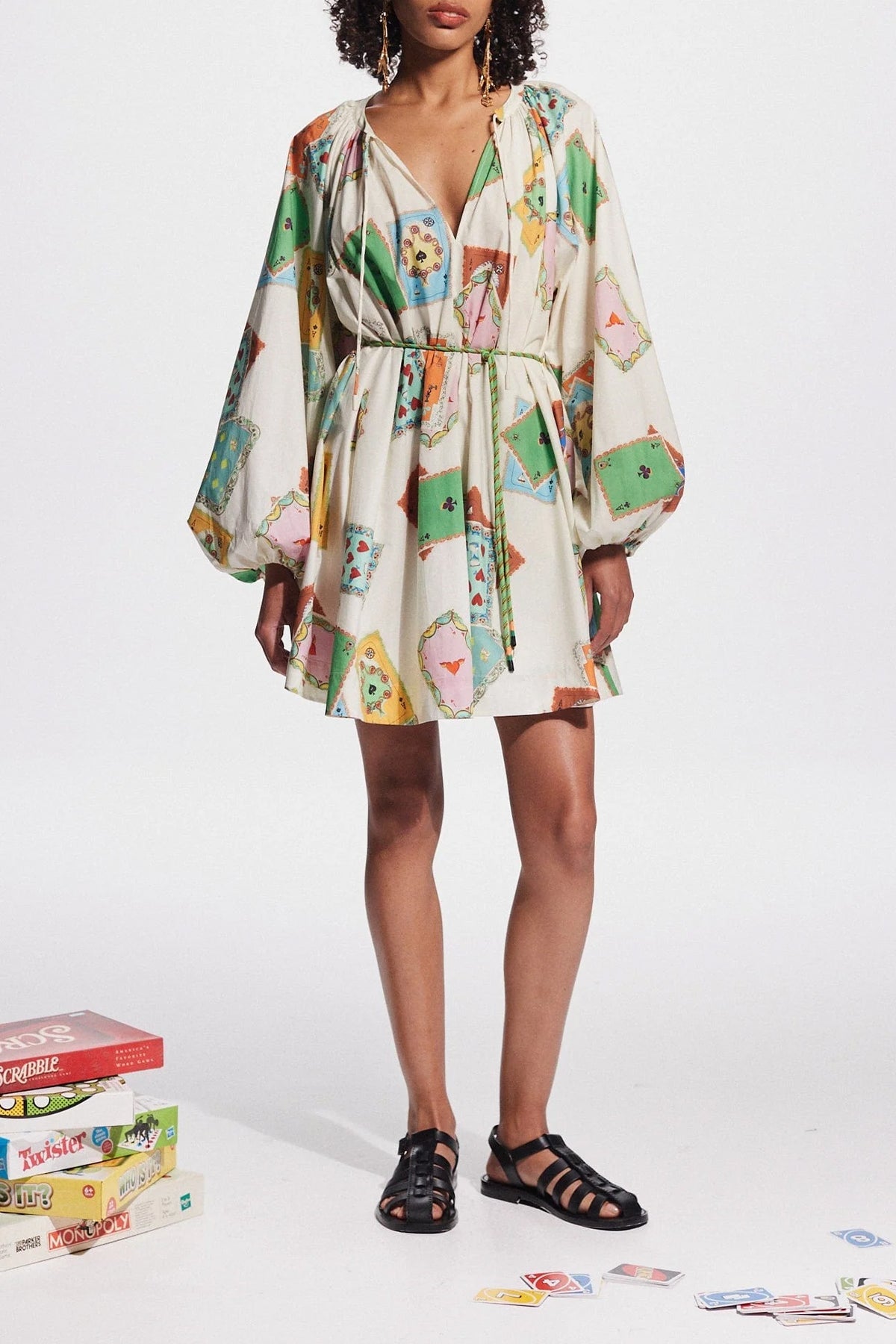 Rummy Long - Sleeve Mini Dress in Multi - shop - olivia.com