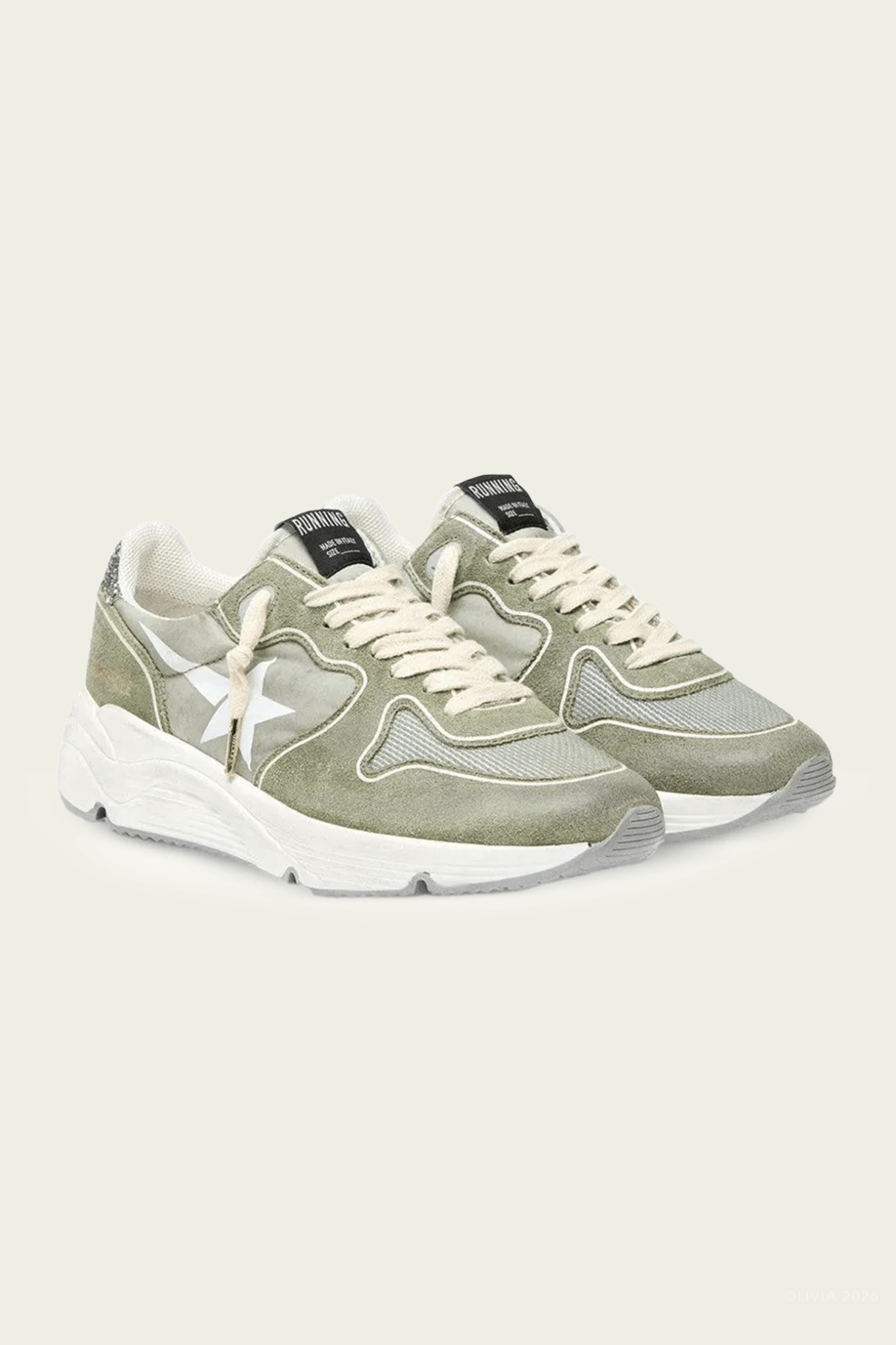 Running Green Suede and Nylon Sneaker - shop - olivia.com