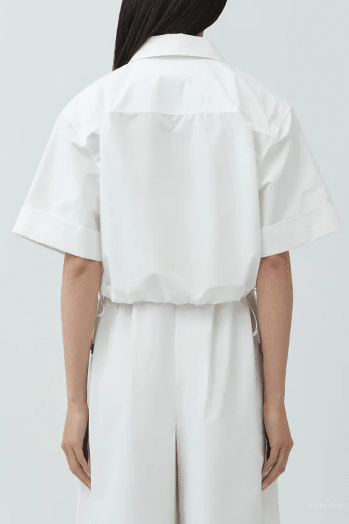 Ryett Cropped Shirt in White - shop - olivia.com