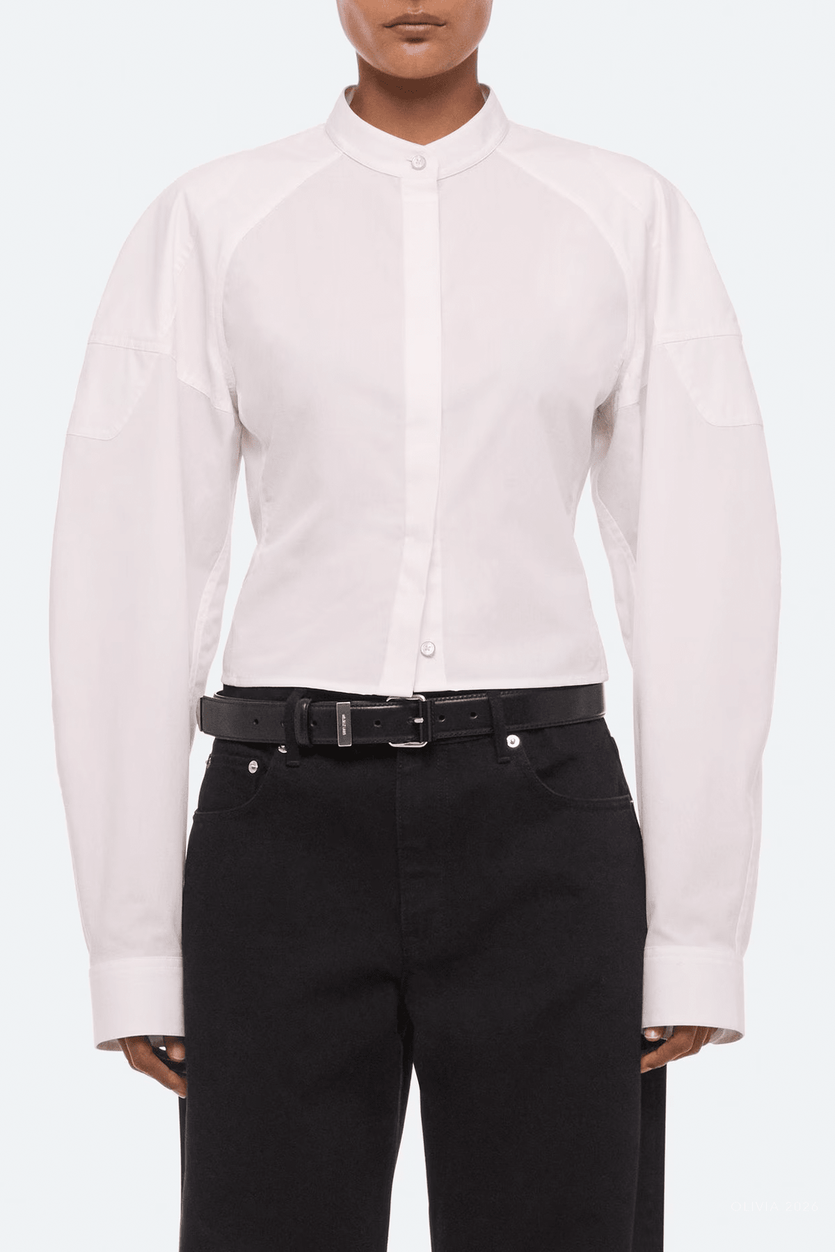 Saddle Shirt in White - shop-olivia.com
