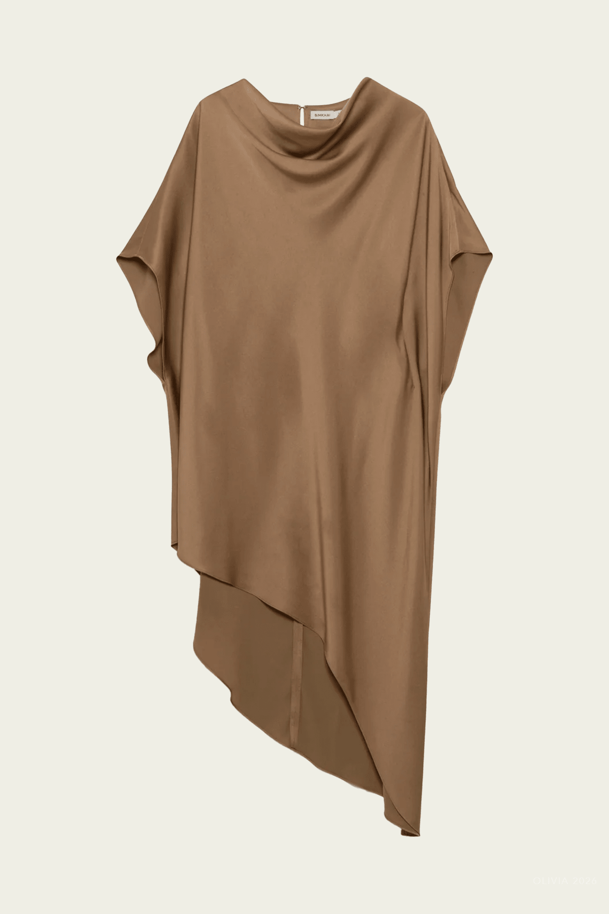 Sadia Satin Mini Dress in Ochre - shop-olivia.com