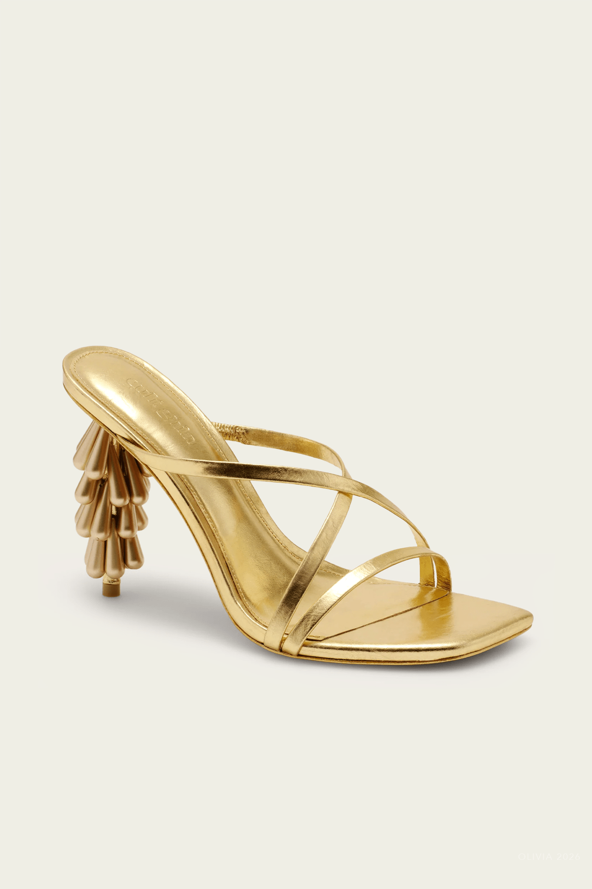 Sage Sandal in Brass - shop-olivia.com