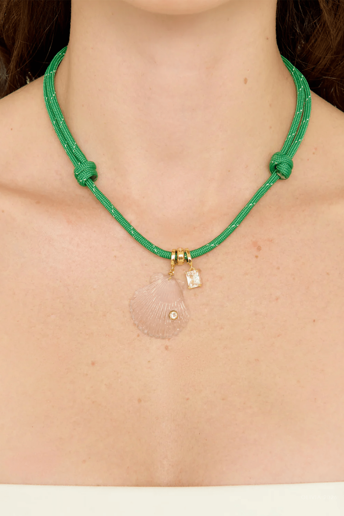 Salgada Necklace in Green - shop-olivia.com