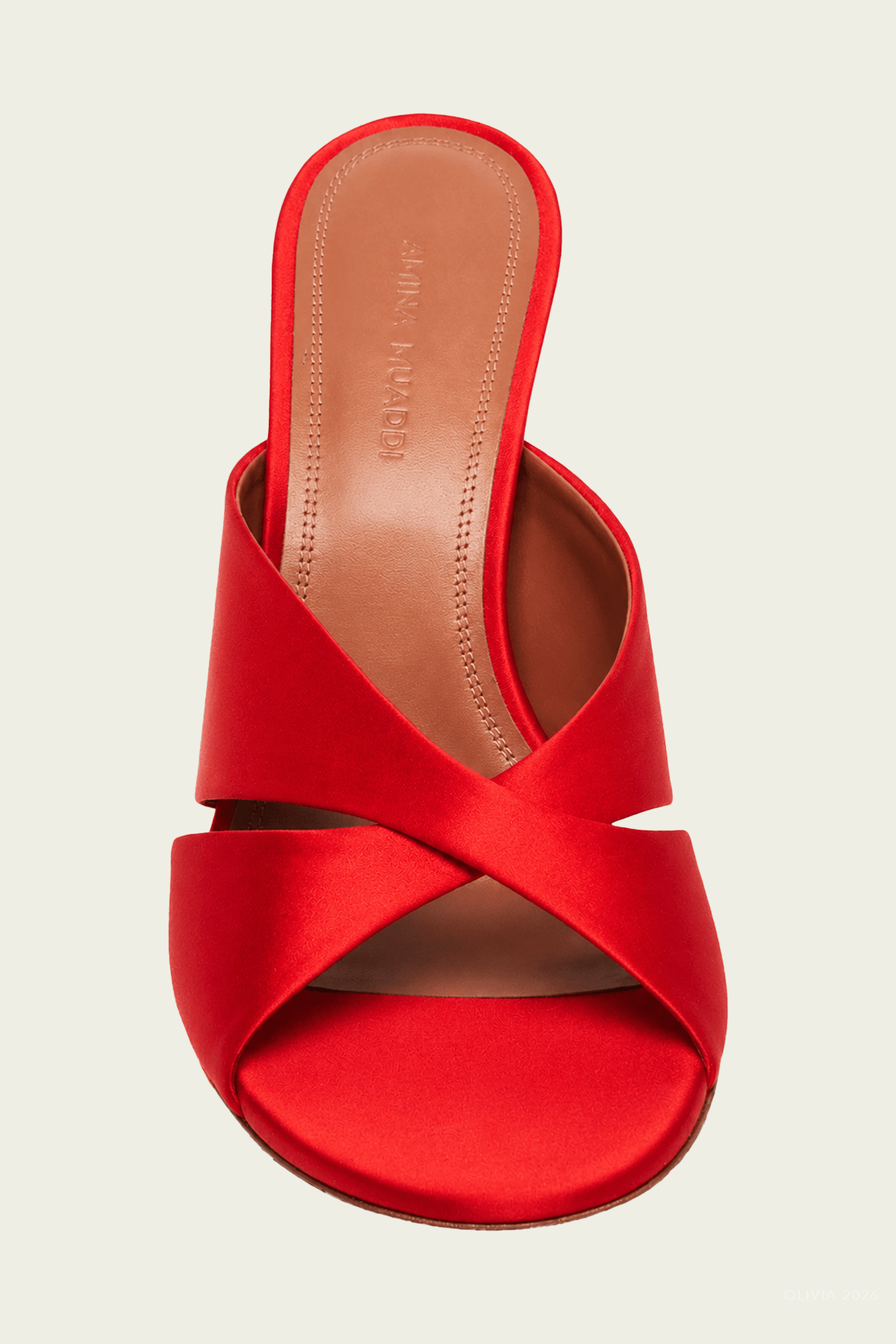 Salma Slipper 95 in Red Satin - shop - olivia.com