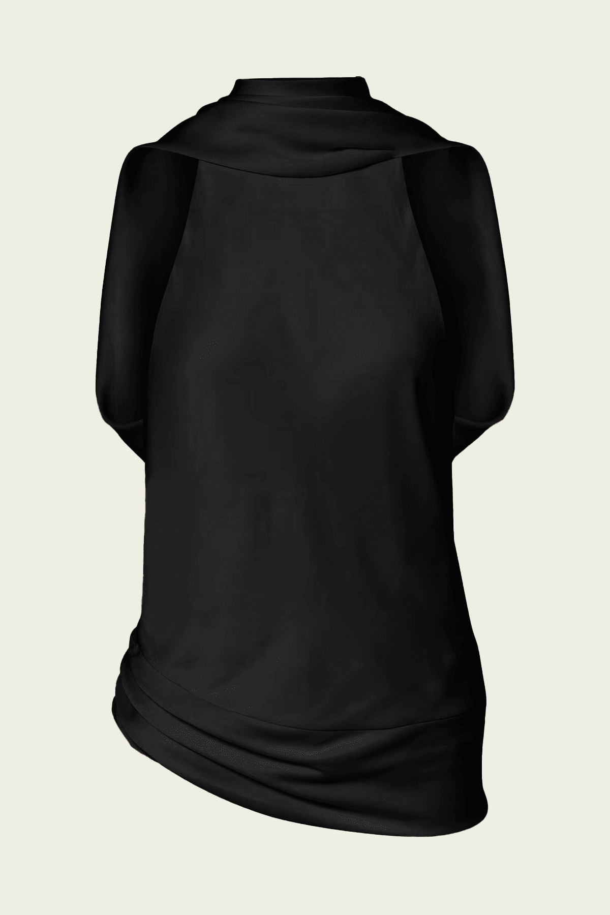 Samira Satin Cape Top in Black - shop - olivia.com