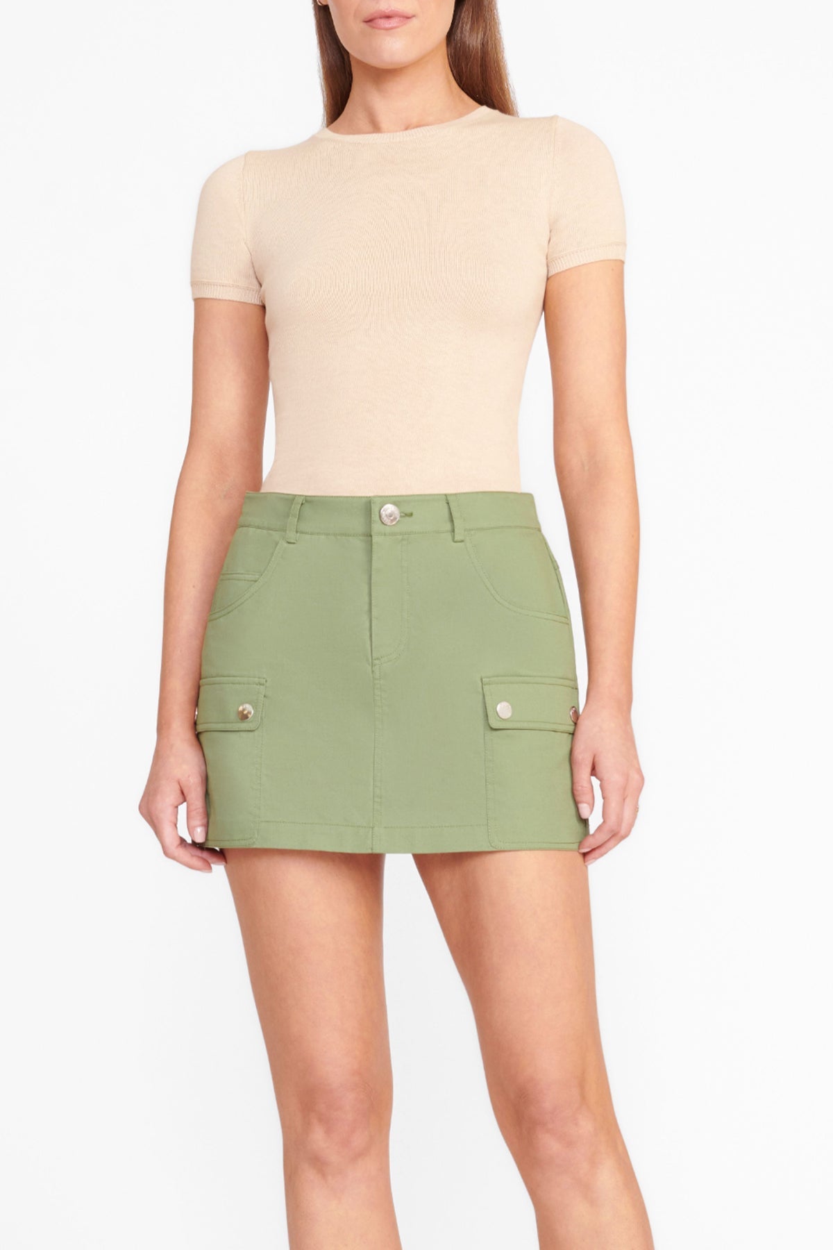 San Carlos Mini Skirt in Moss - shop-olivia.com