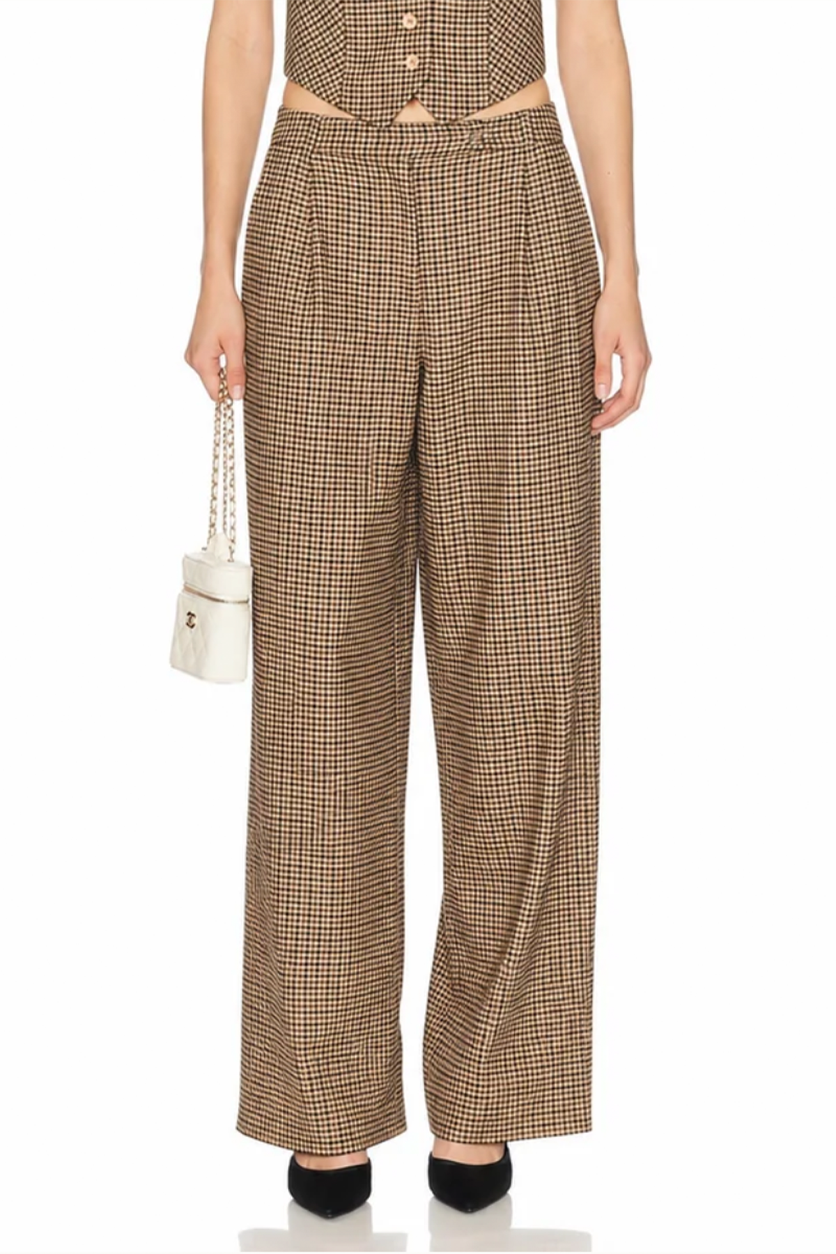 Check Trousers in Brown Plaid