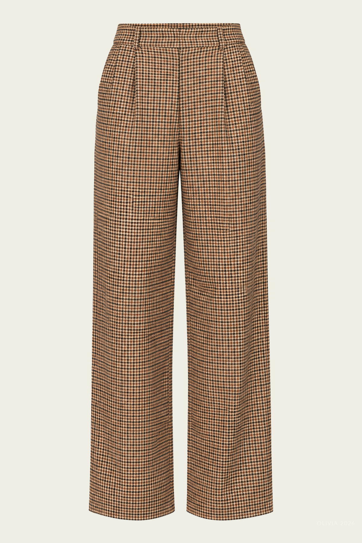 Check Trousers in Brown Plaid