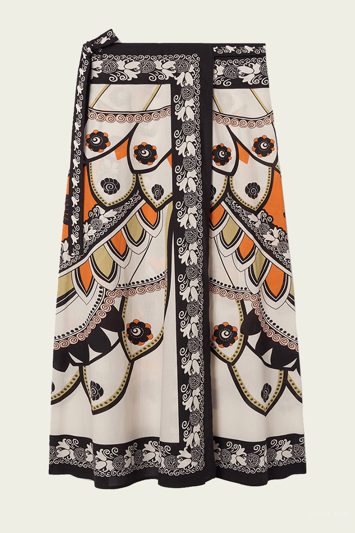 Sarong Skirt in Plume Placee Ivory - shop-olivia.com