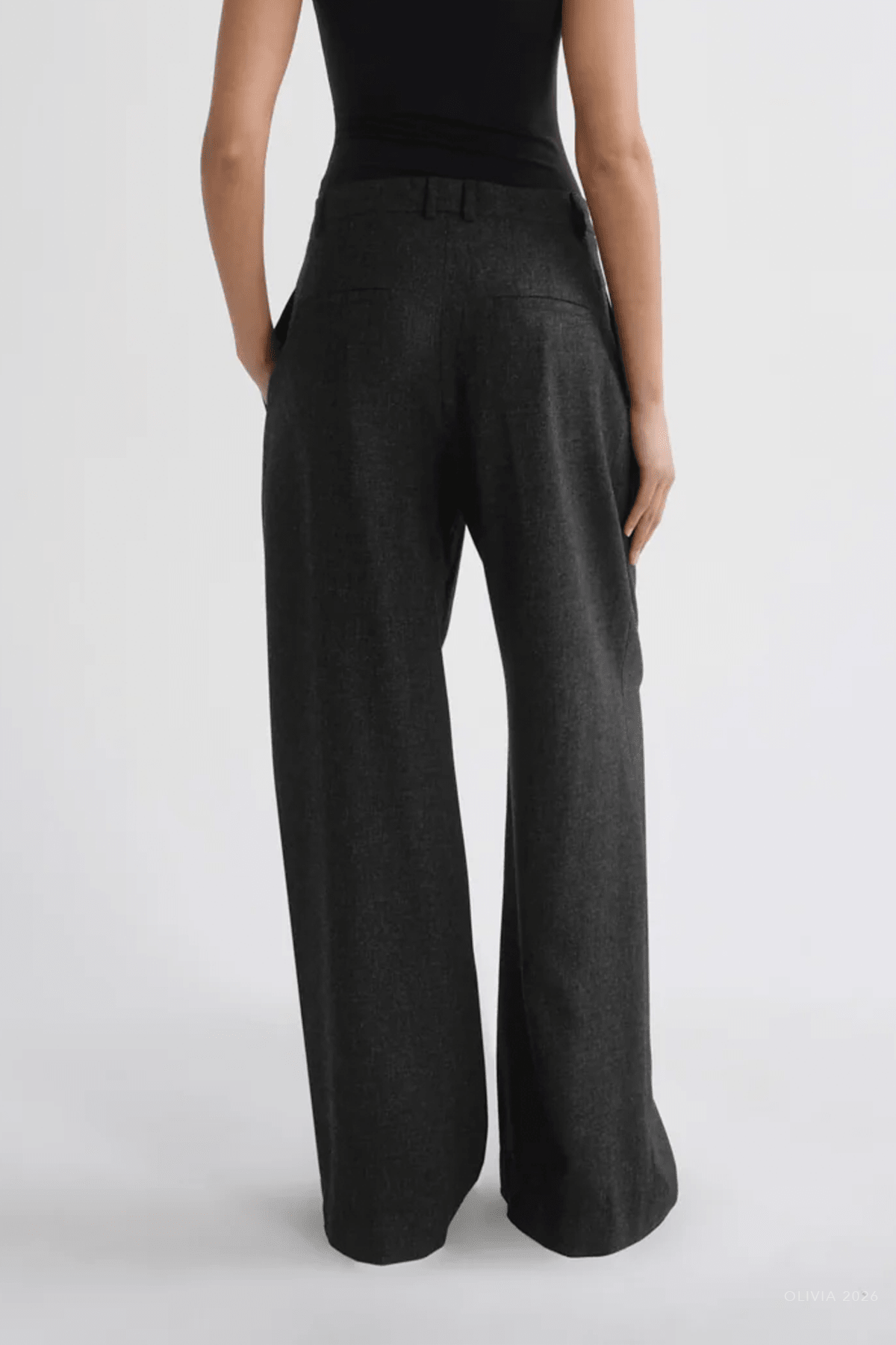 Sathia Trouser (Wool) in Charcoal Heather - shop-olivia.com