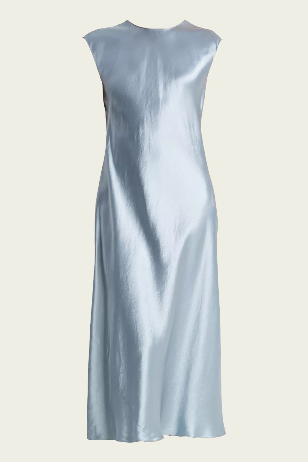 Satin Bias Cap - Sleeve Dress in Harbor - shop - olivia.com