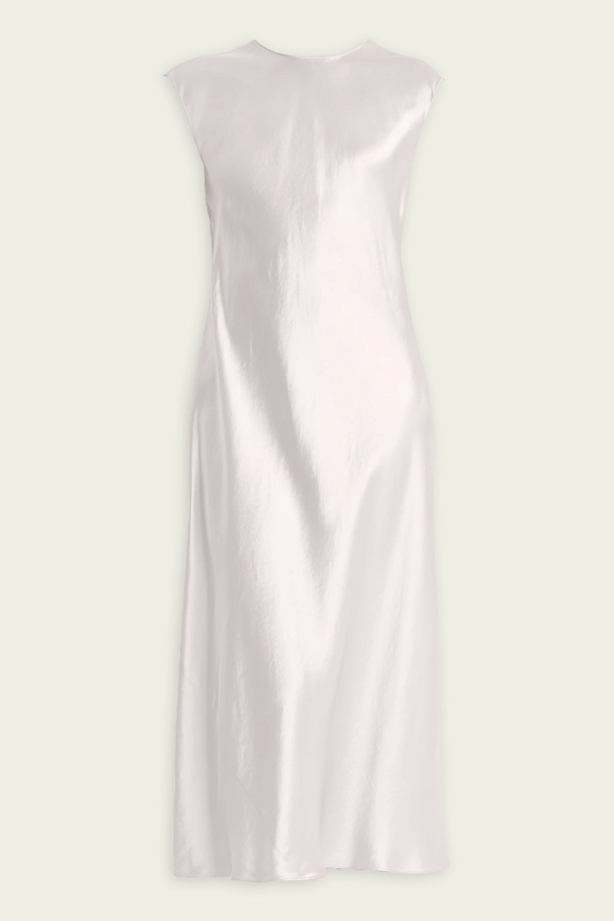 Satin Bias Cap - Sleeve Dress in Salt Glass - shop - olivia.com