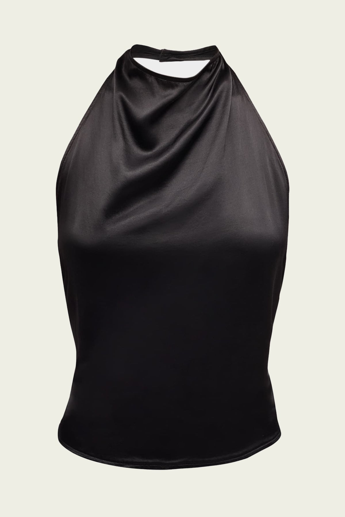 Satin Halter Top in Black - shop - olivia.com