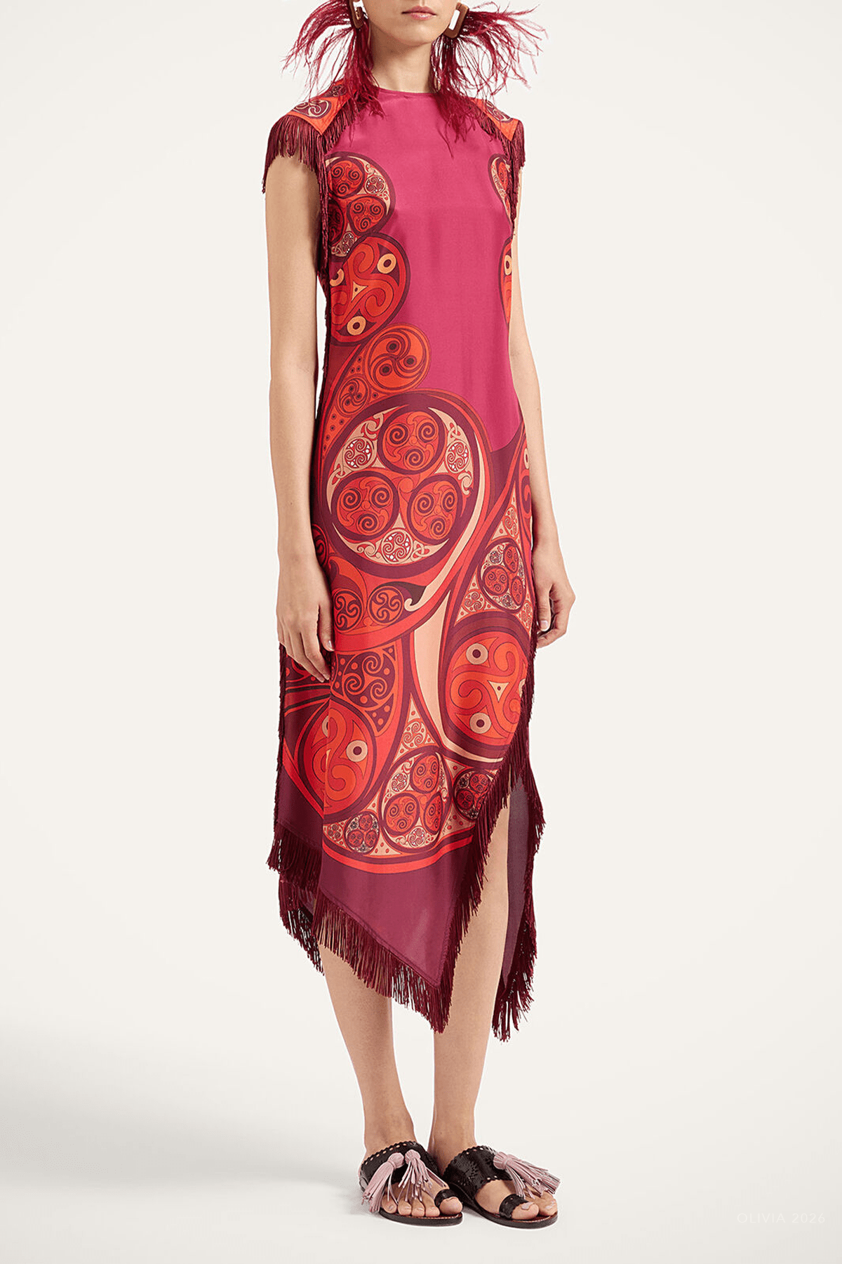 Scarf Dress in Alchemy Placee - shop-olivia.com