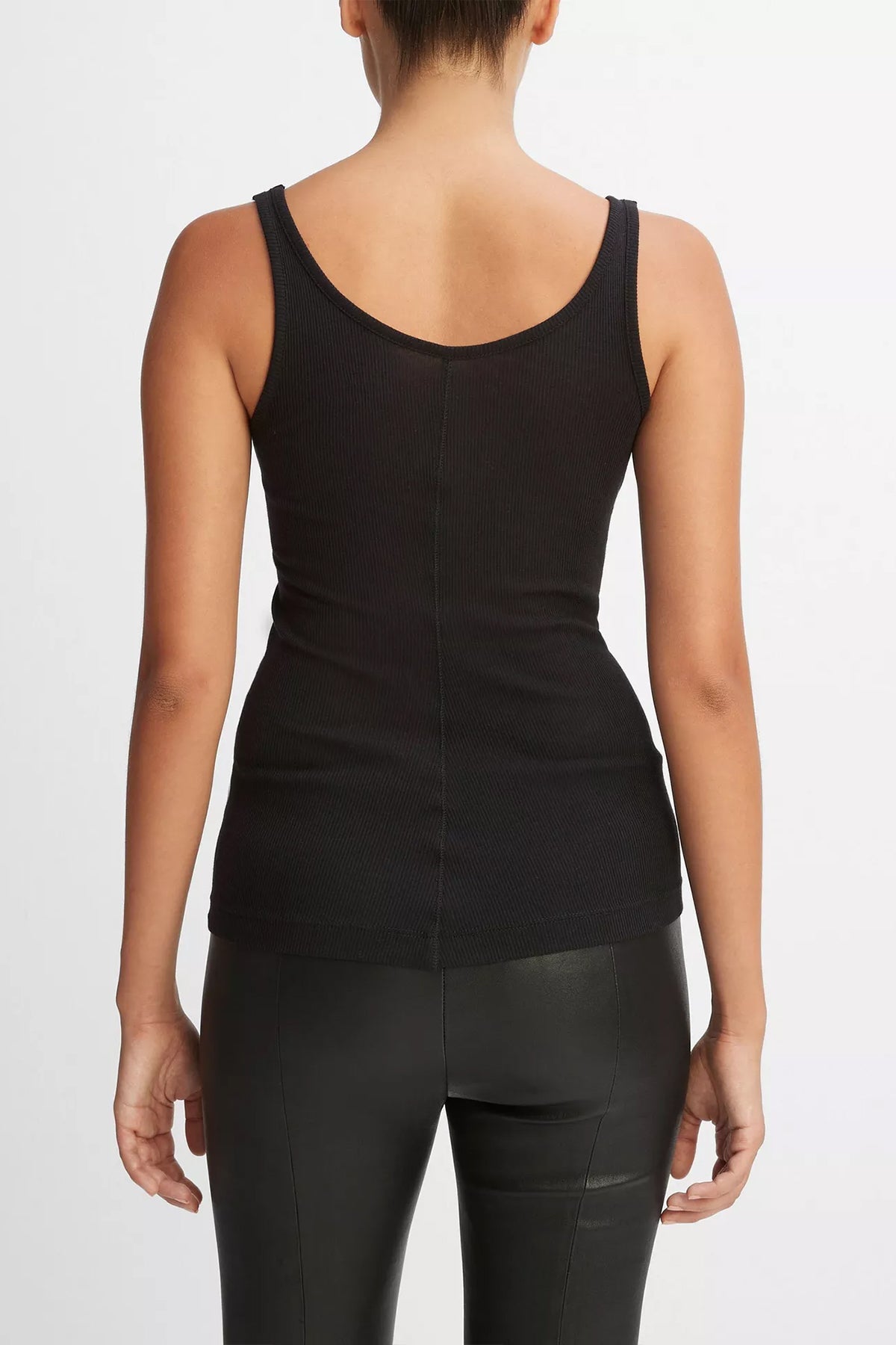 Scoop Neck Tank in Black - shop-olivia.com