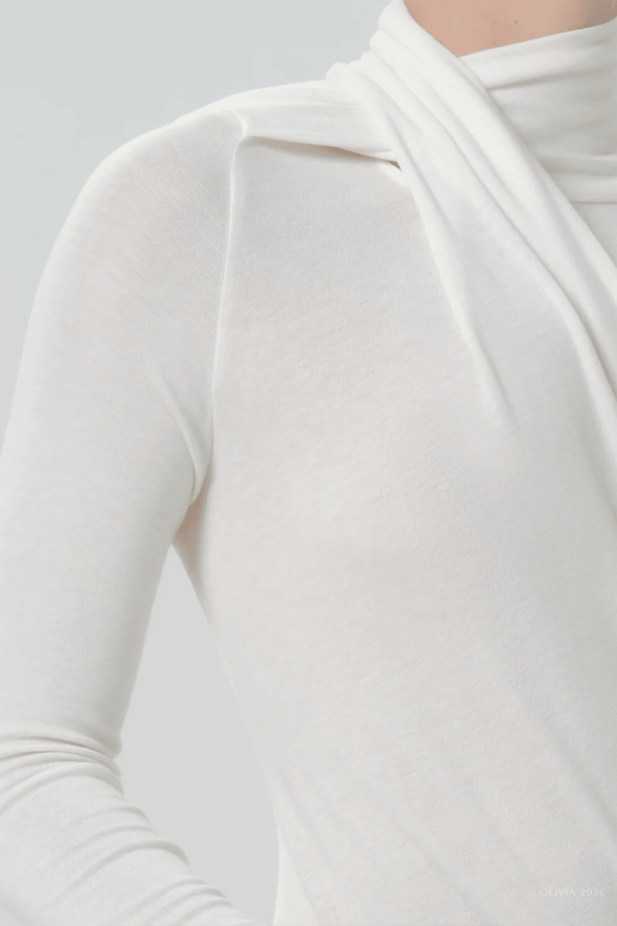 Sculptural Bodysuit in Pashmina - shop-olivia.com