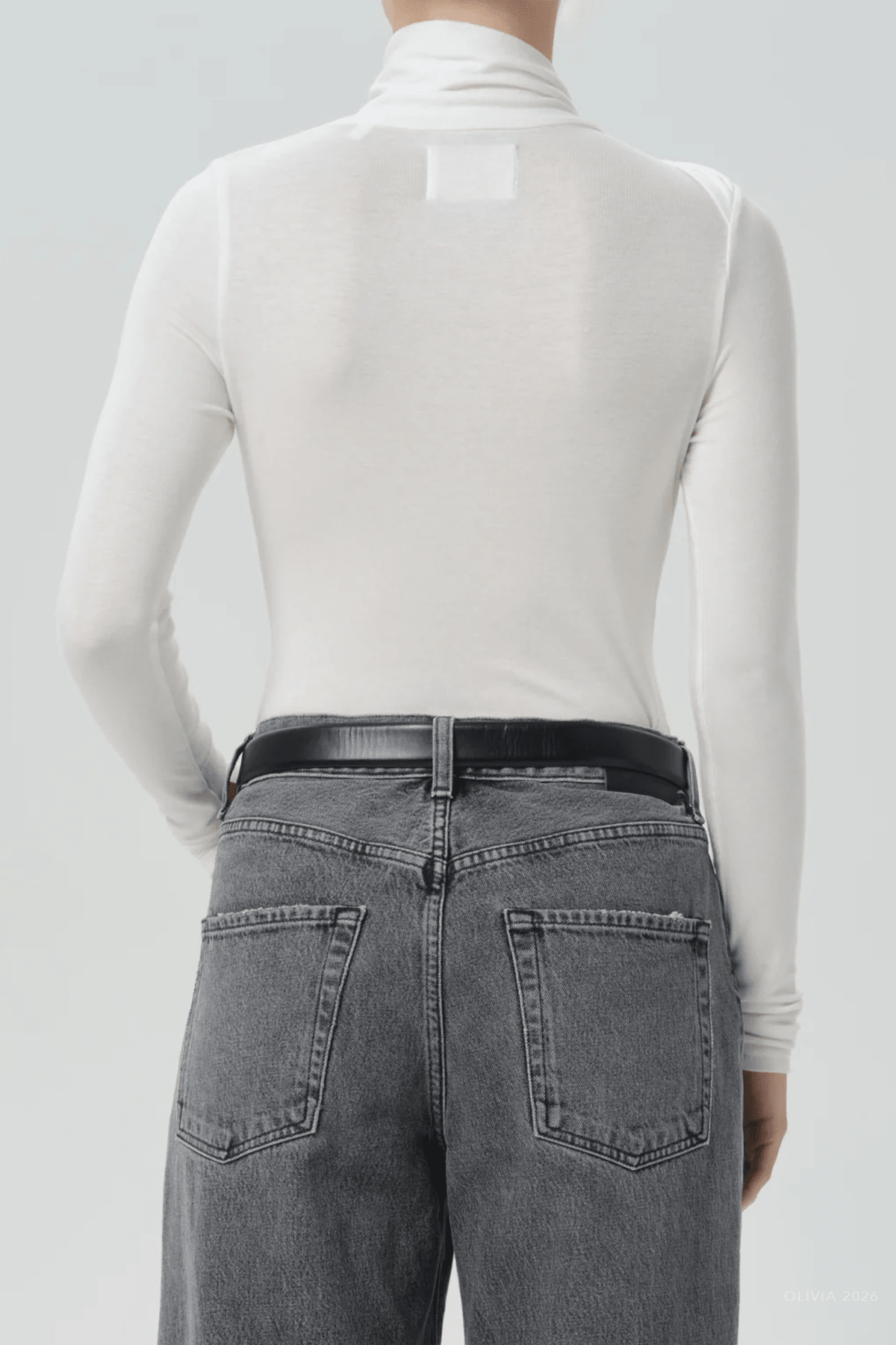 Sculptural Bodysuit in Pashmina - shop-olivia.com