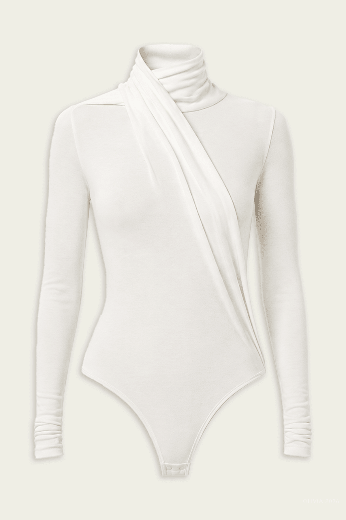 Sculptural Bodysuit in Pashmina - shop-olivia.com