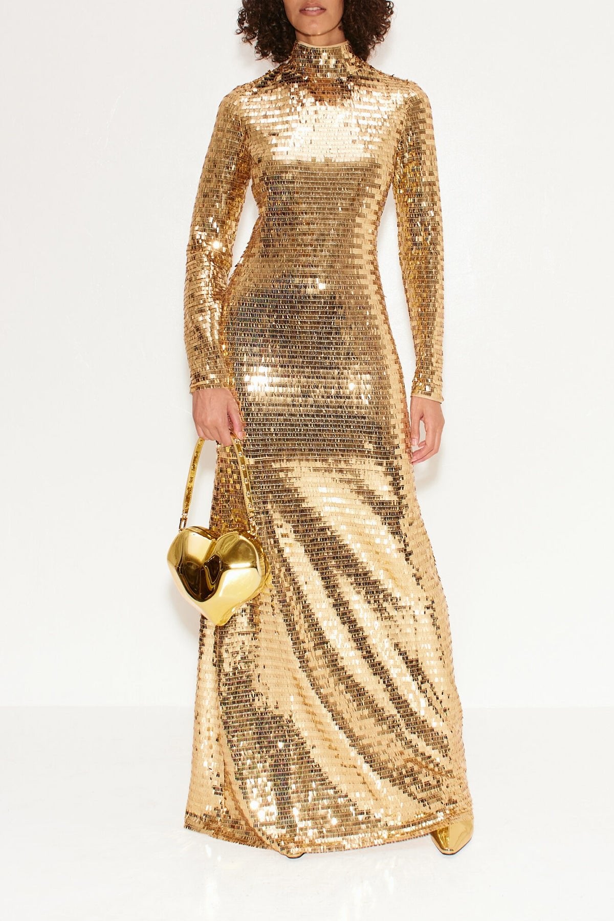 Sculpty Sequin Maxi Dress in Star Gold - shop - olivia.com