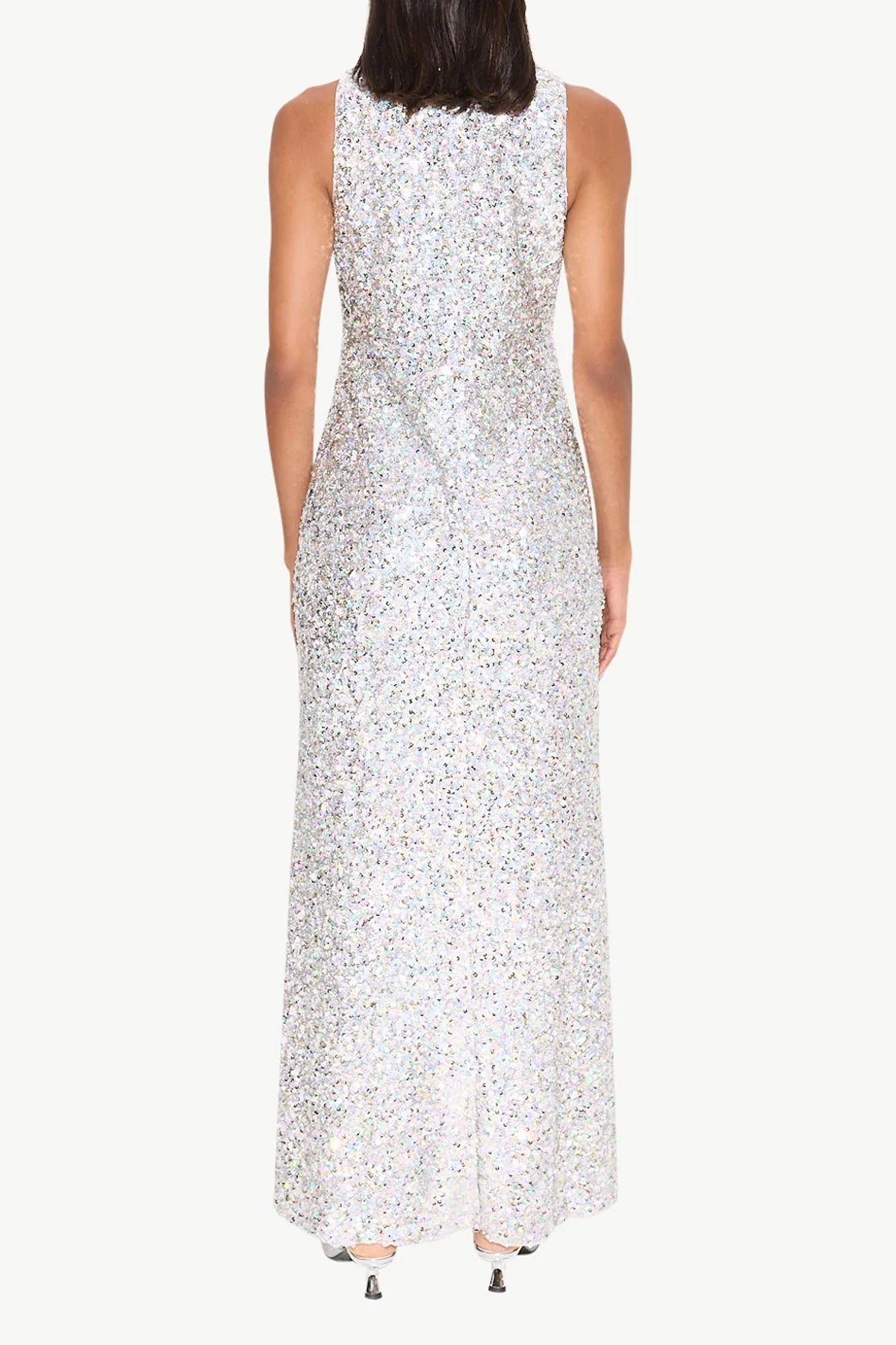 Sculpty Sleeveless Sequin Dress in Iridescent - shop - olivia.com