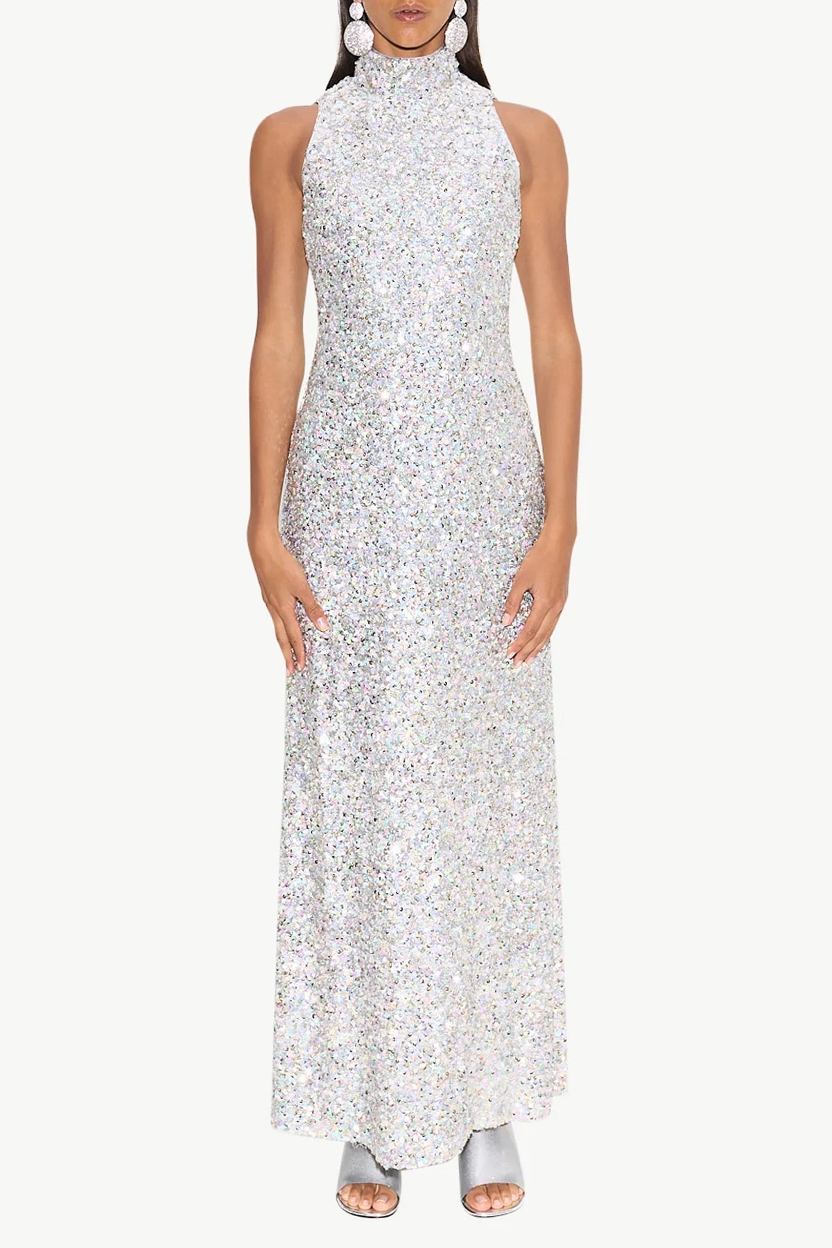 Sculpty Sleeveless Sequin Dress in Iridescent - shop - olivia.com