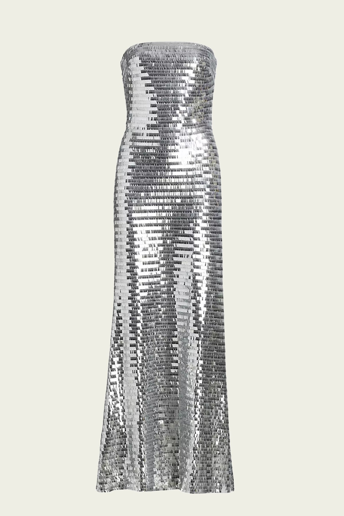 Sculpty Strapless Sequin Maxi Dress in Satellite Silver - shop - olivia.com