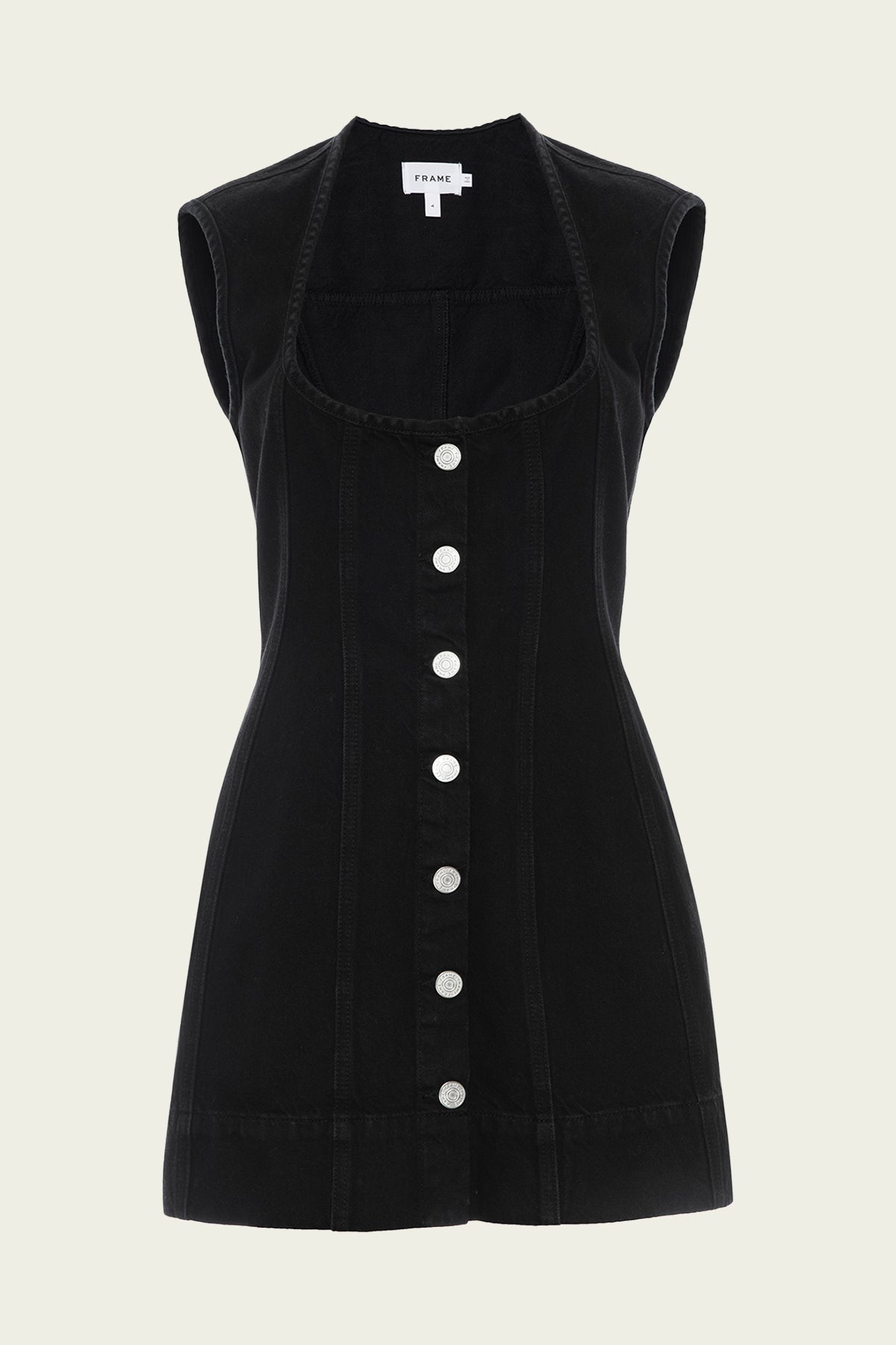 Seamed Scoop Dress in Black - shop-olivia.com