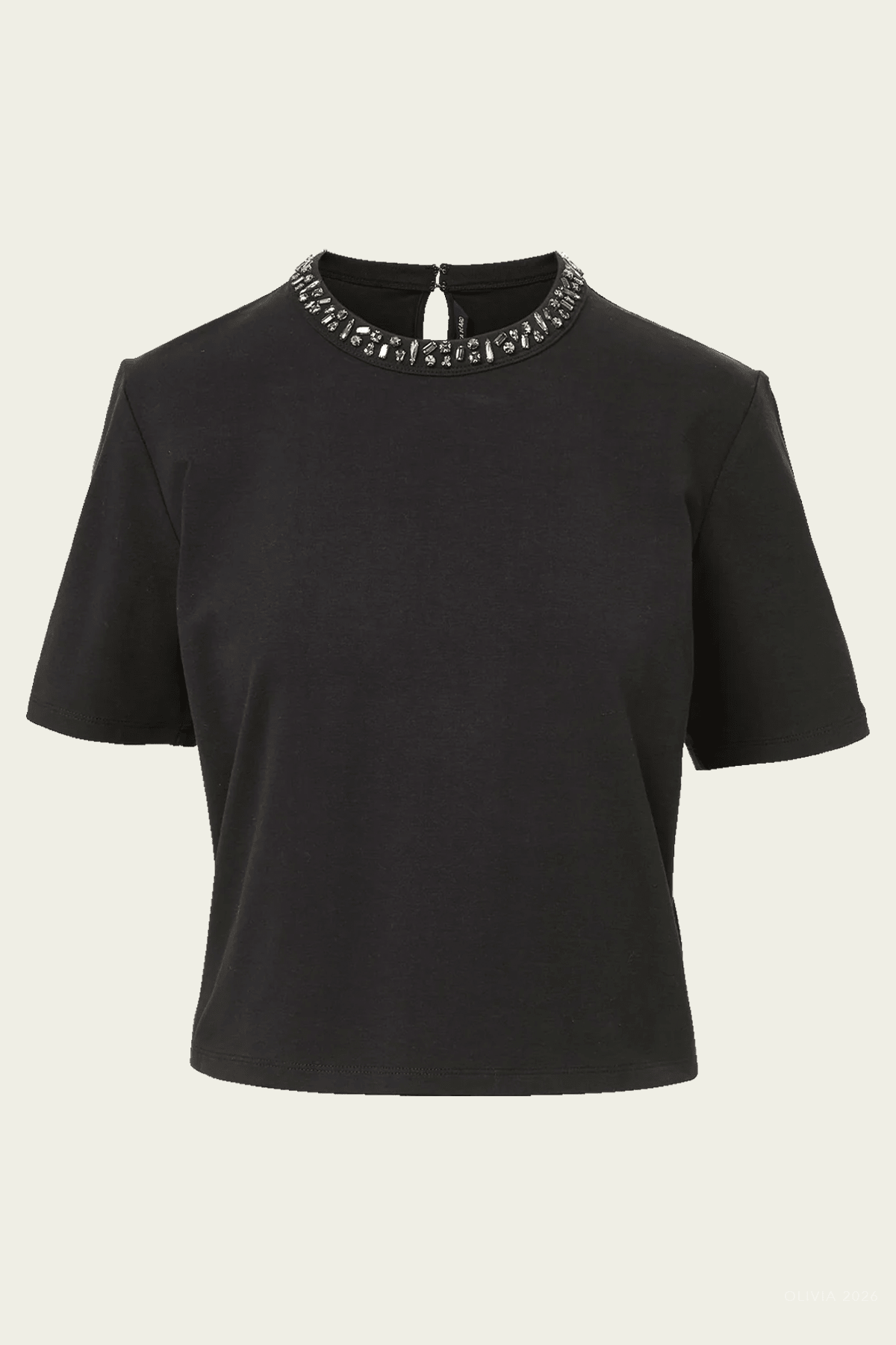Sebastian Embellished T-Shirt in Black - shop-olivia.com