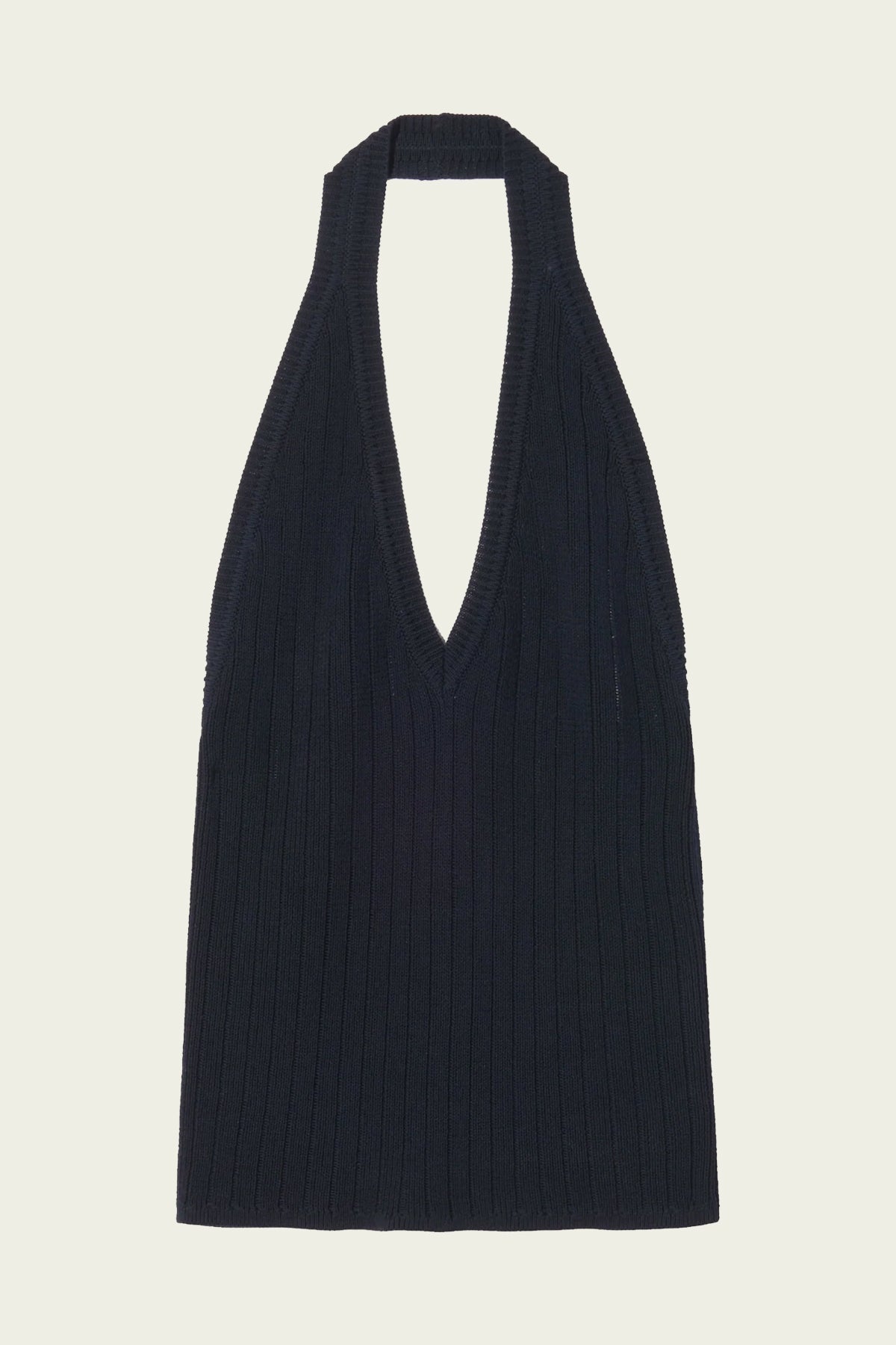 Sedona Knit Halter Top in Dark Navy - shop-olivia.com