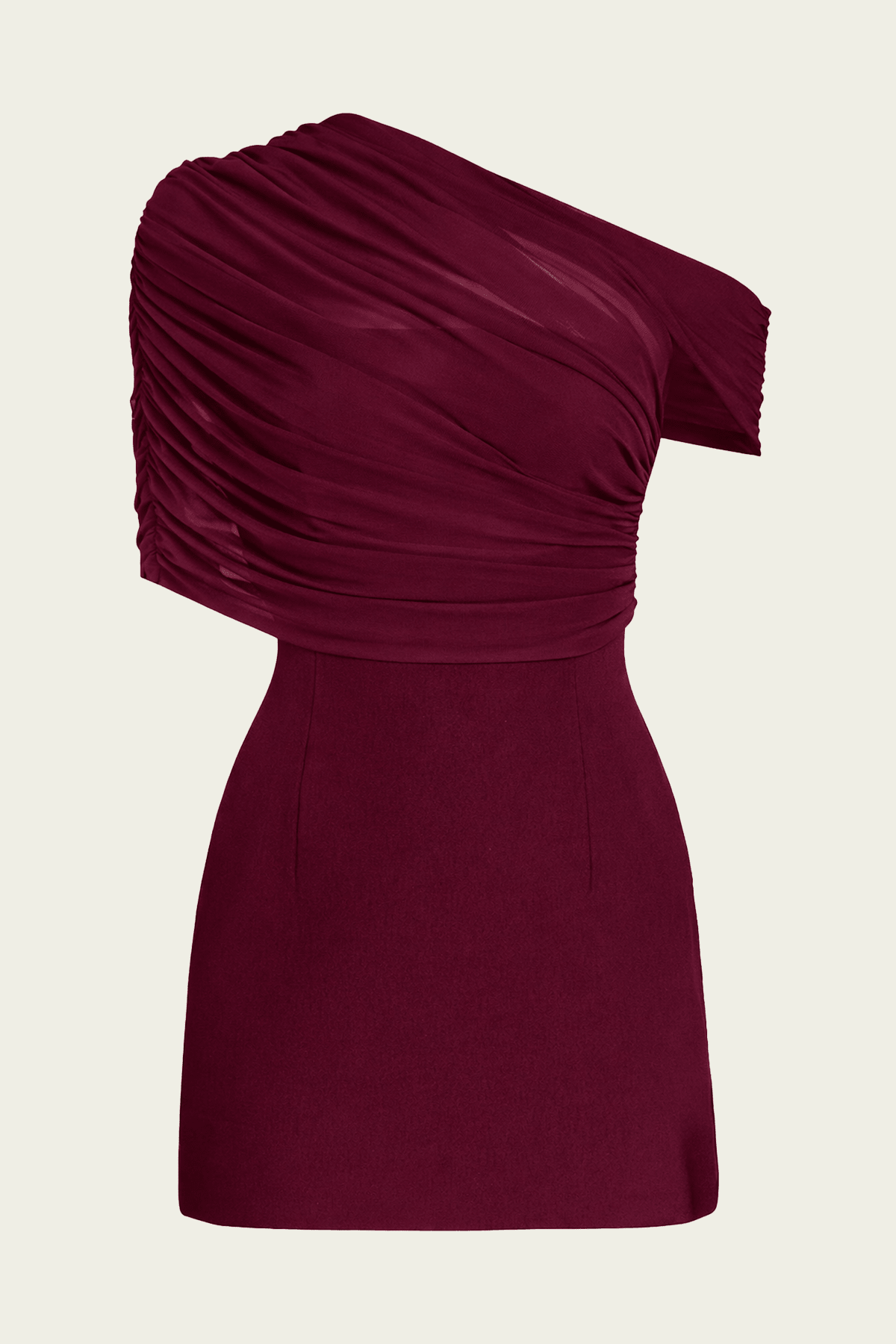 Selma Crepe Mini Dress in Merlot - shop - olivia.com