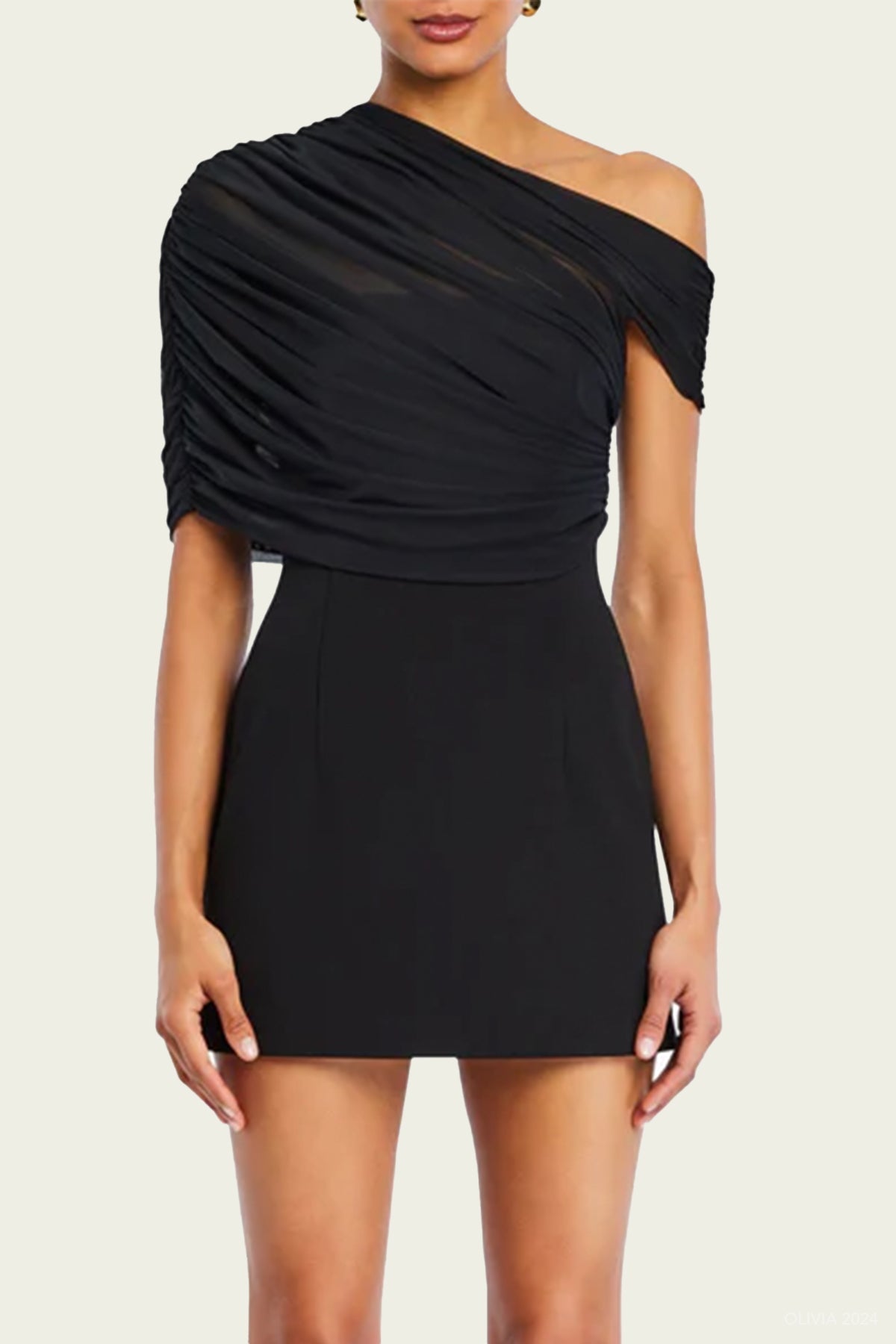 Selma Mini Crepe Dress in Black - shop - olivia.com