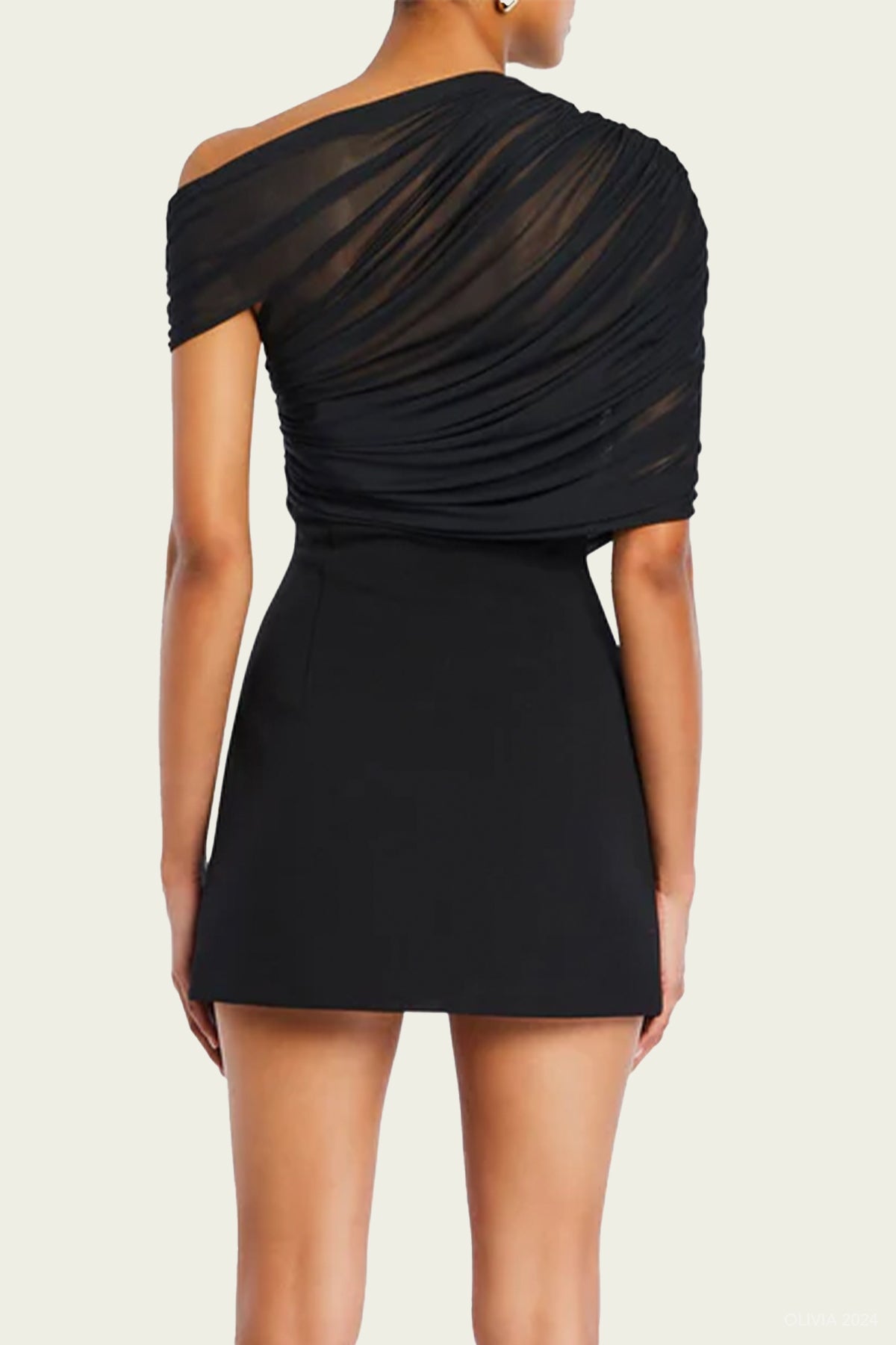 Selma Mini Crepe Dress in Black - shop - olivia.com